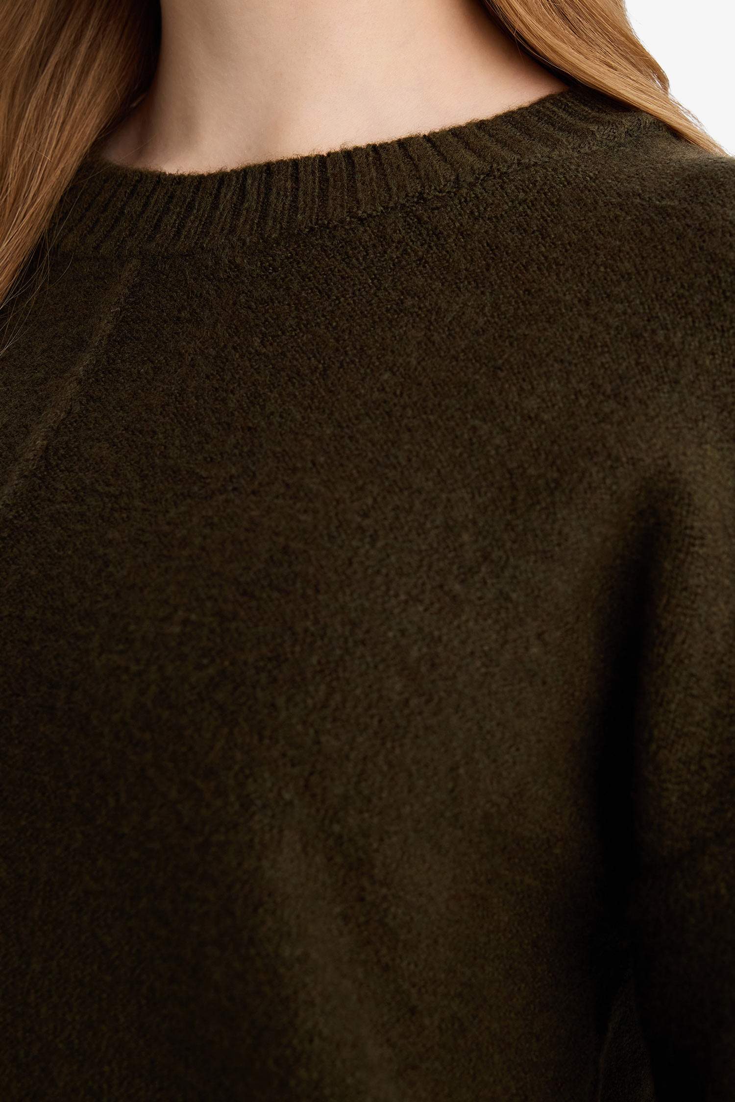 Loose Fit Bisiklet Yaka Triko Kazak Tunik