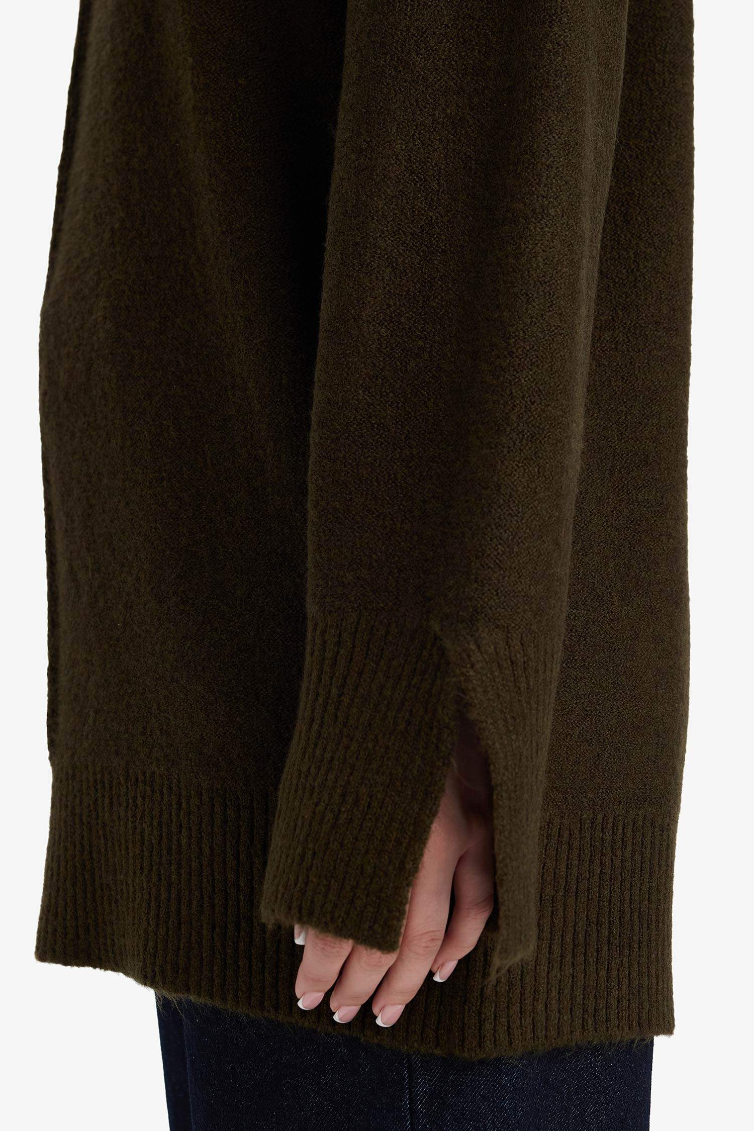 Loose Fit Bisiklet Yaka Triko Kazak Tunik