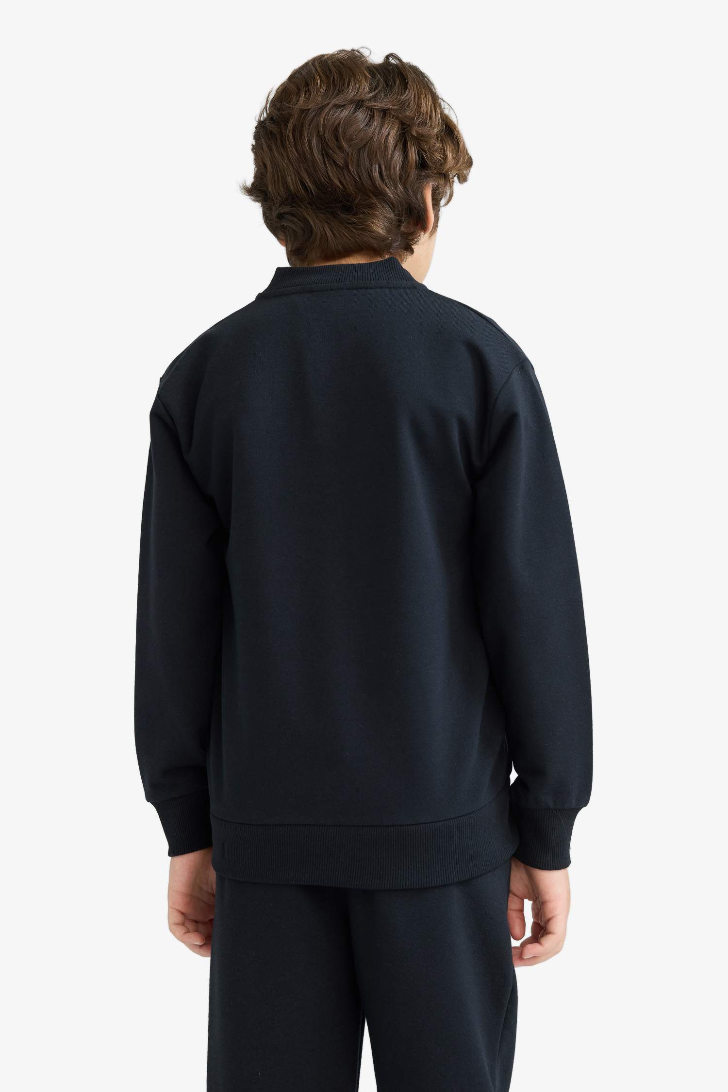 Erkek Çocuk Kolej Yaka Fermuarlı Bomber Ceket