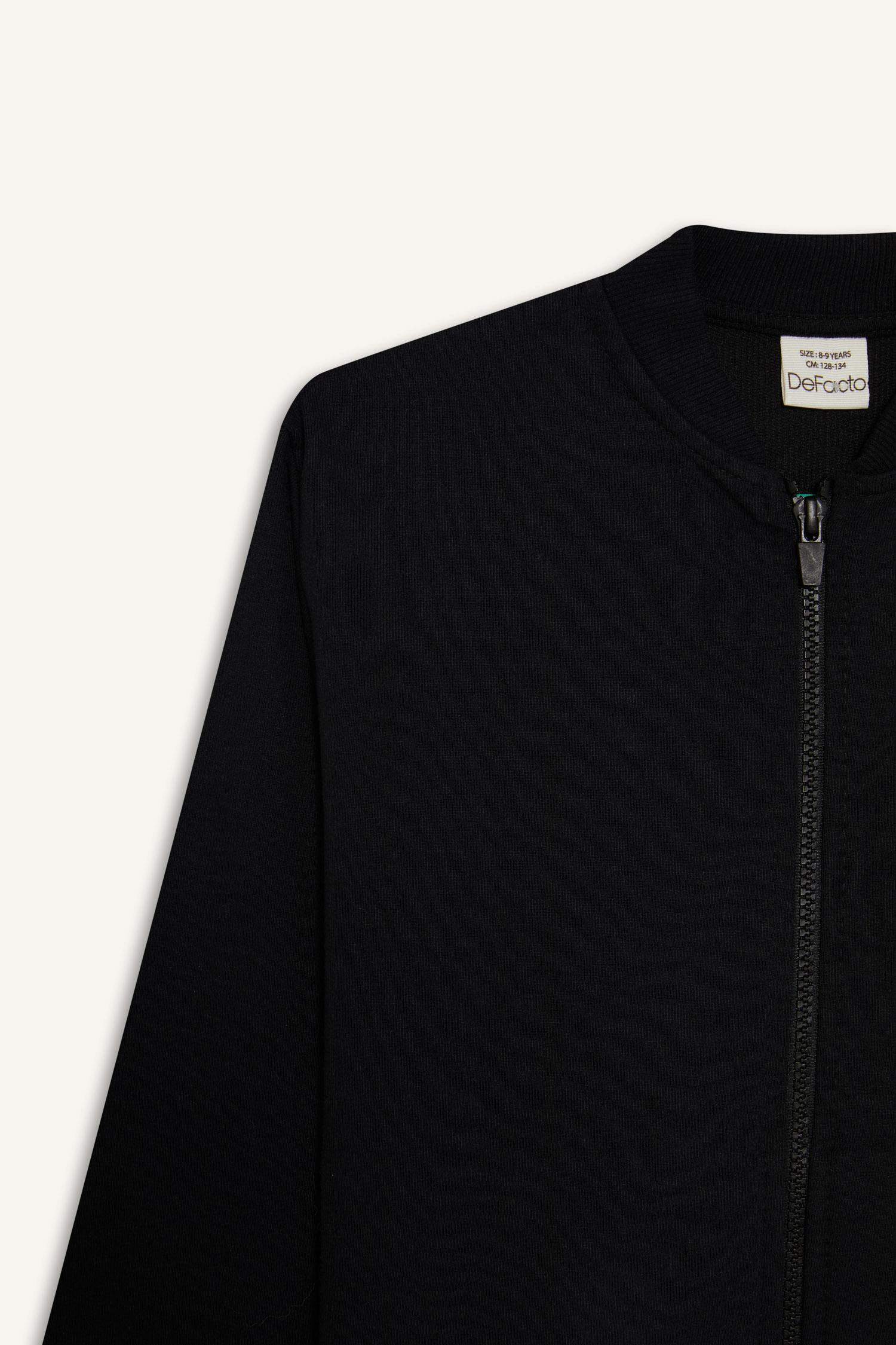 Erkek Çocuk Kolej Yaka Fermuarlı Bomber Ceket