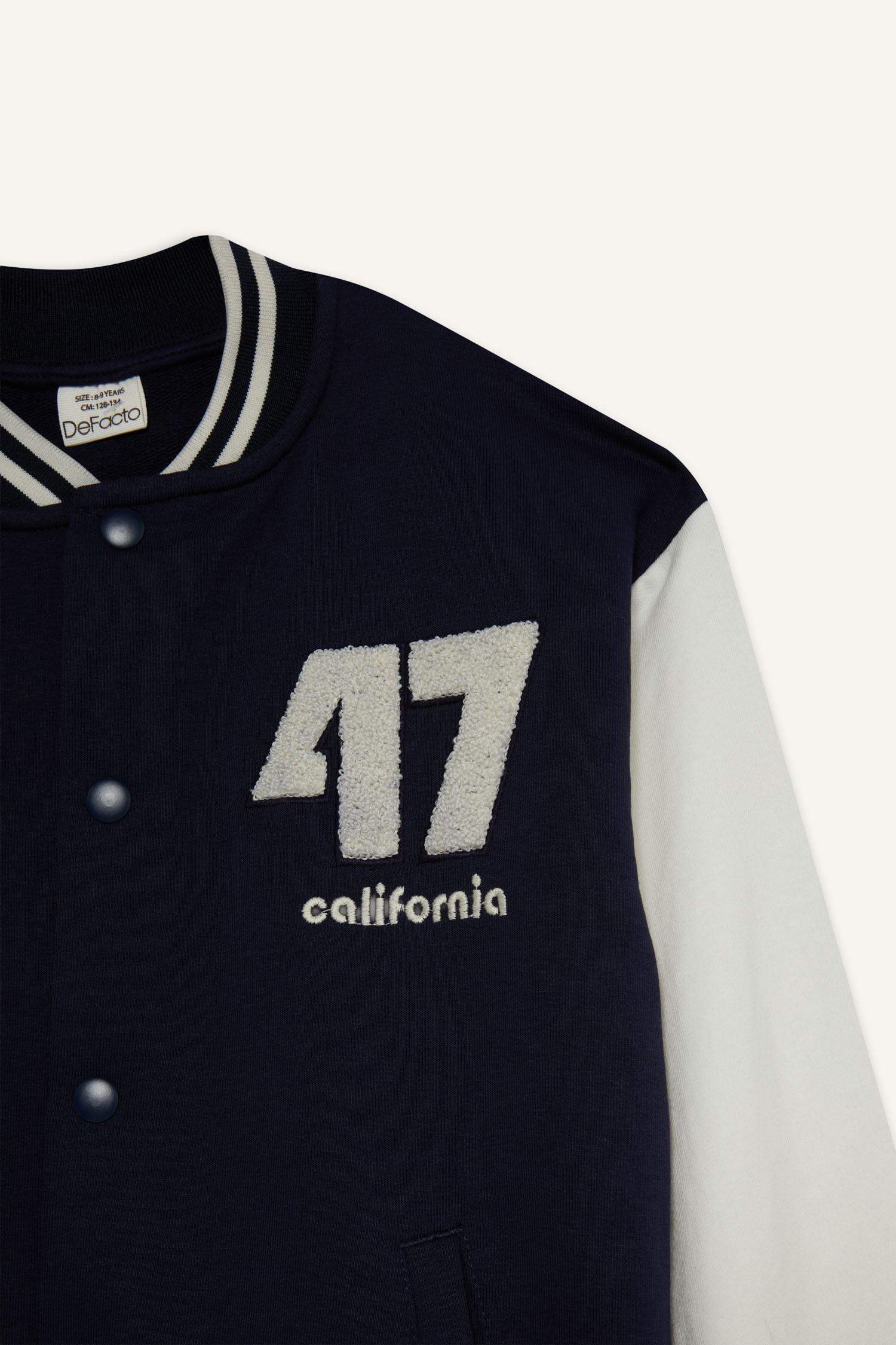 Boy Printed College Collar Bomber Jacket