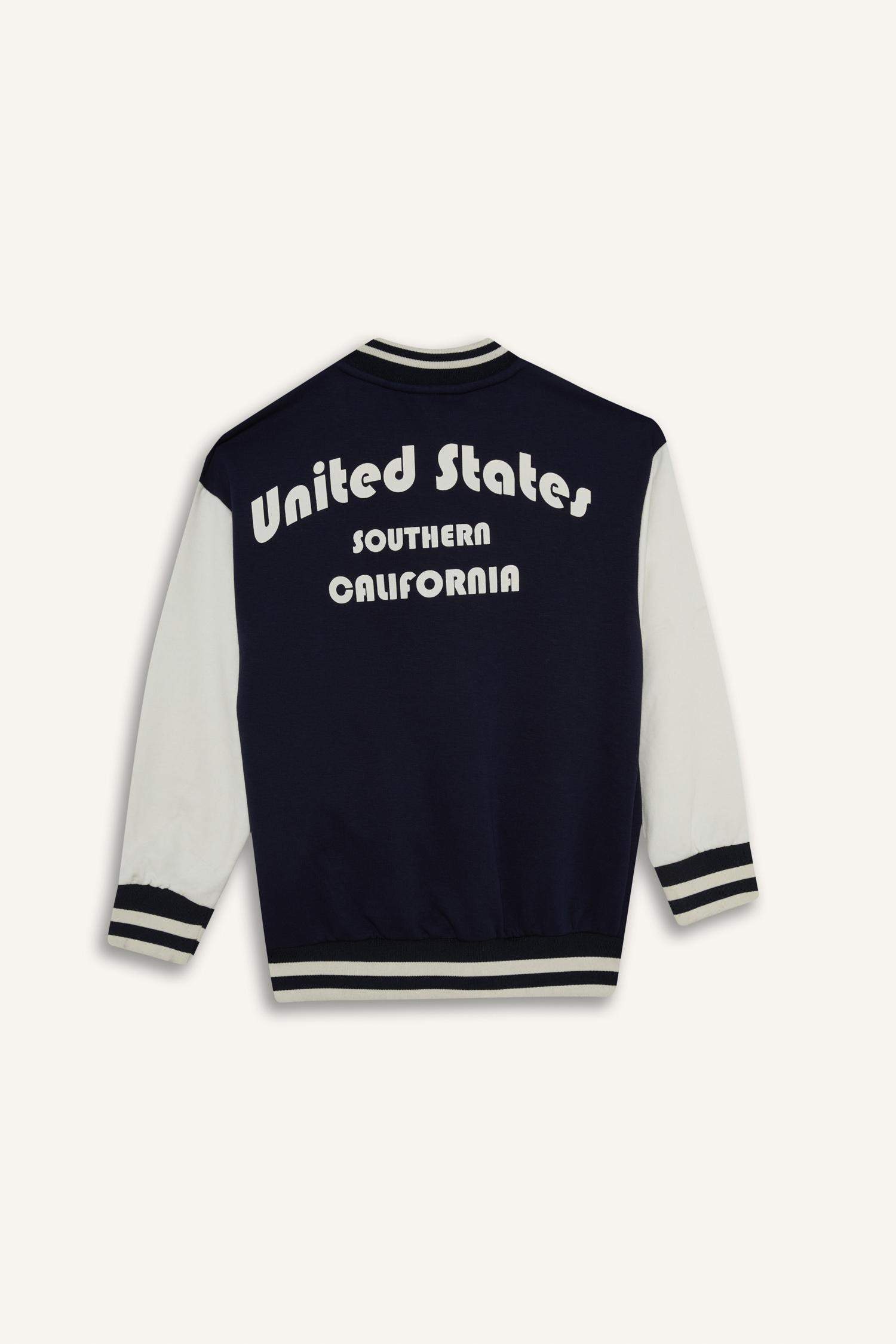 Boy Printed College Collar Bomber Jacket