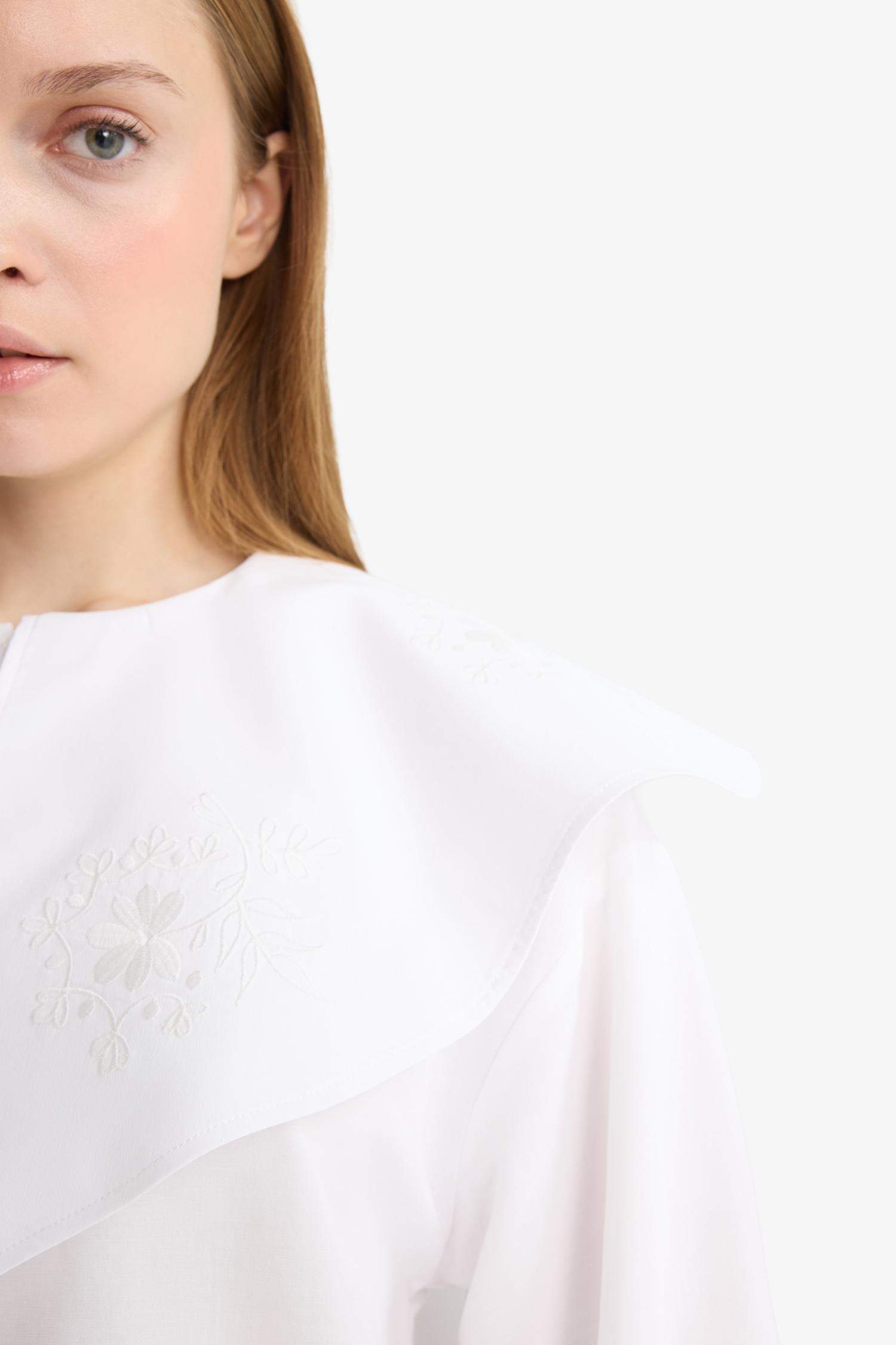 تونيكة كم طويل بوبلين قصة مريحة