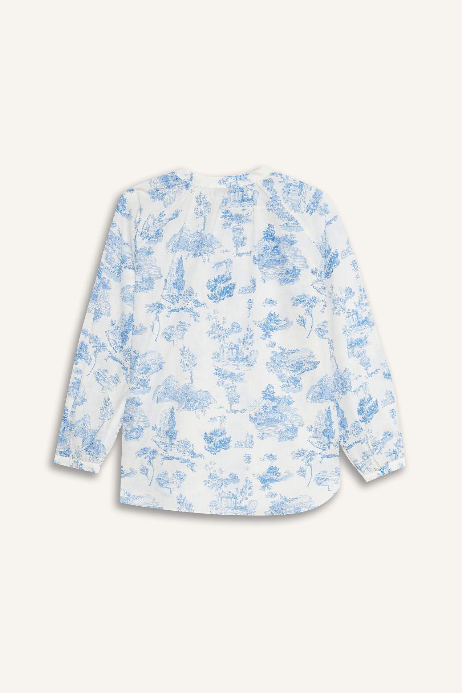 Relax Fit Voile Printed Long Sleeve Tunic