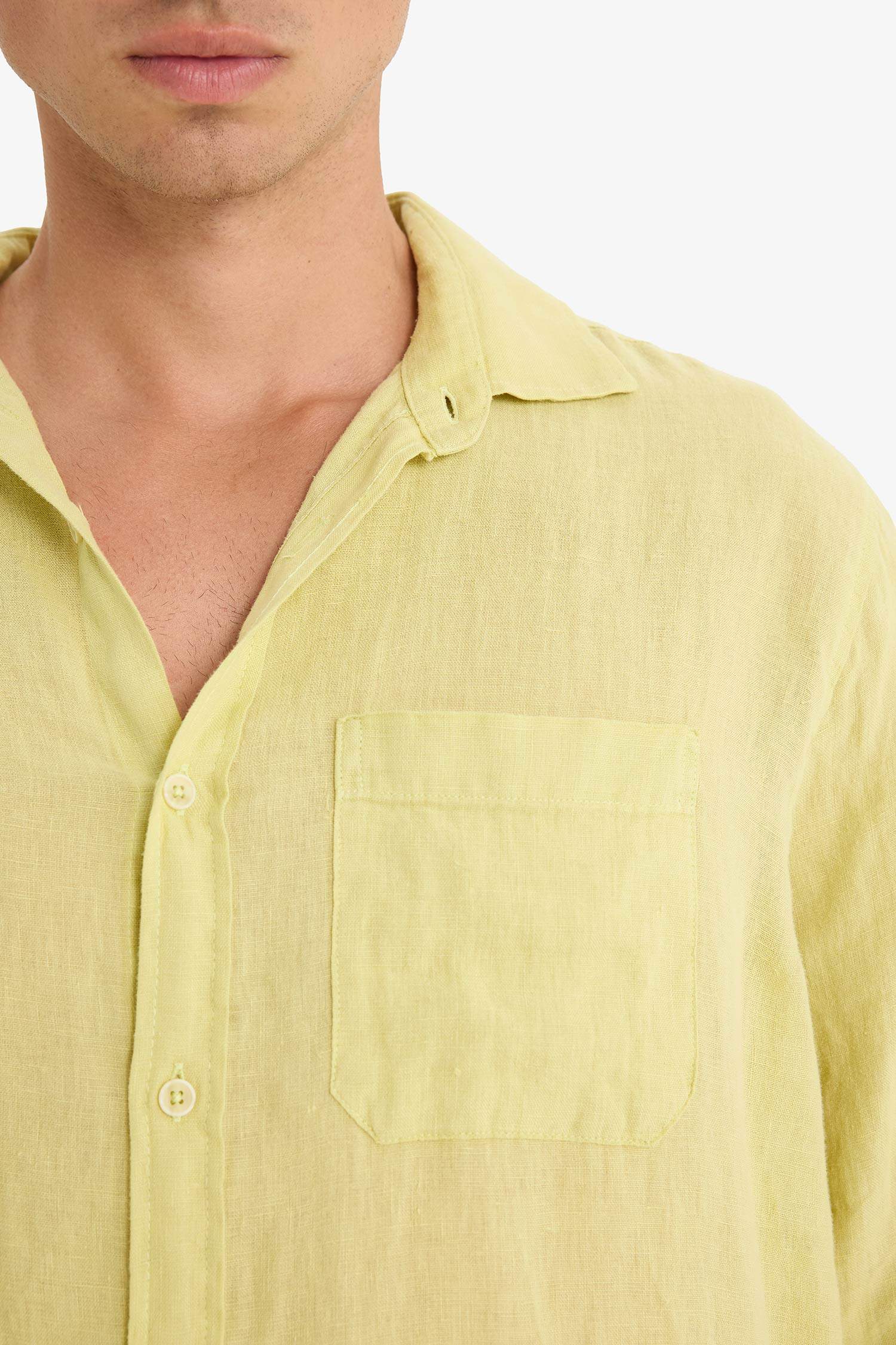 Relax Fit Long Sleeve Linen Shirt
