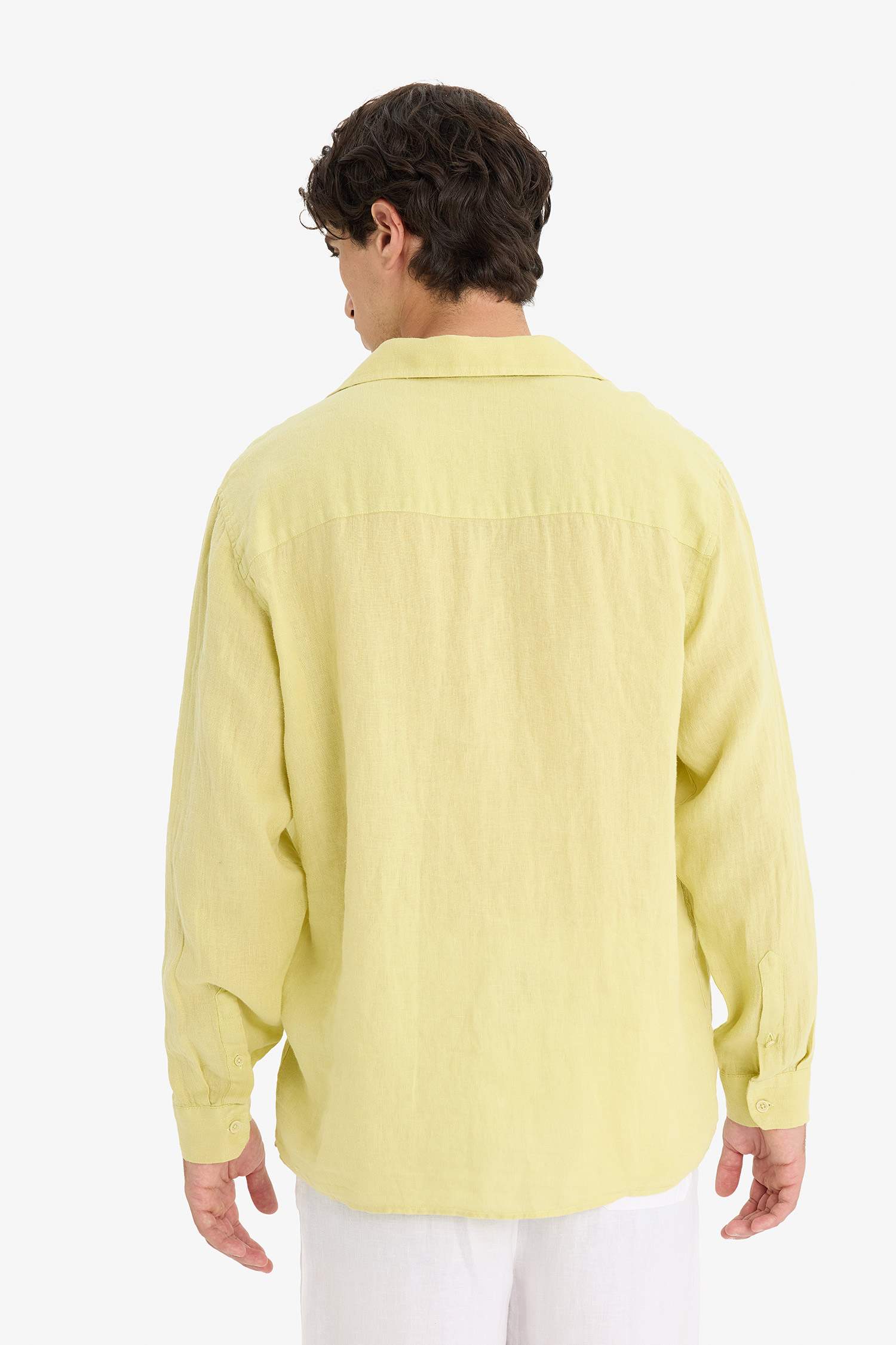 Relax Fit Long Sleeve Linen Shirt