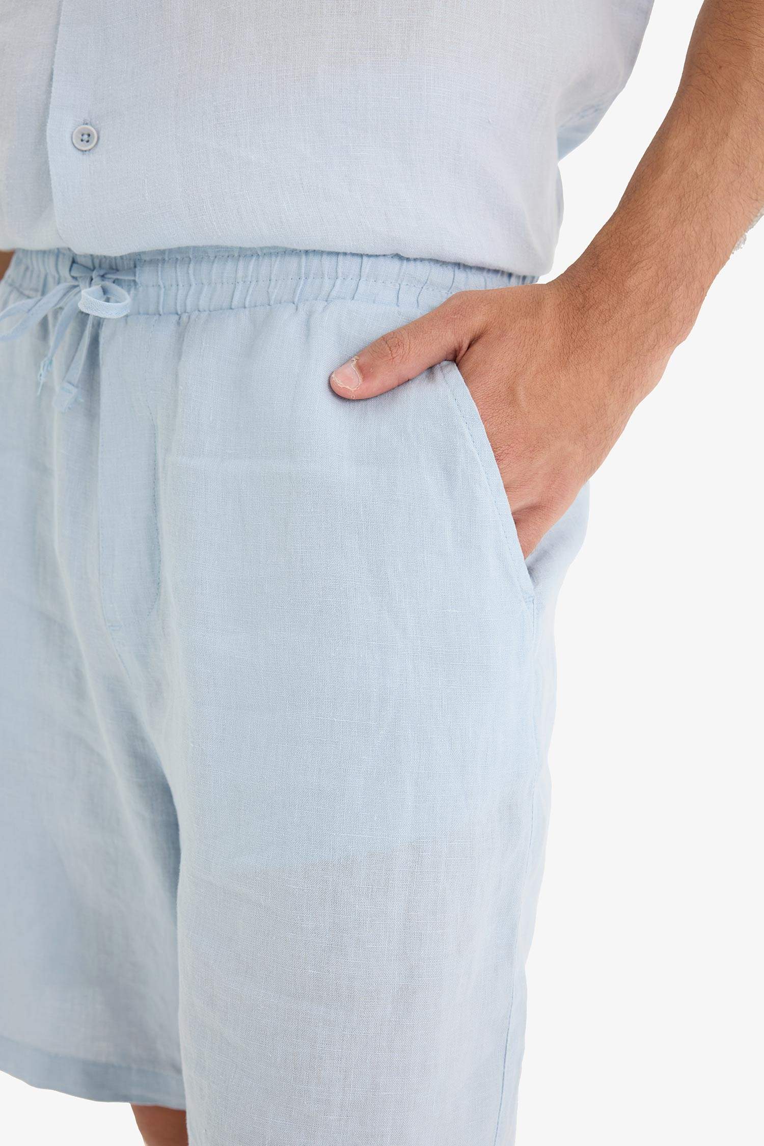 Linen Relax Fit Bermuda Shorts