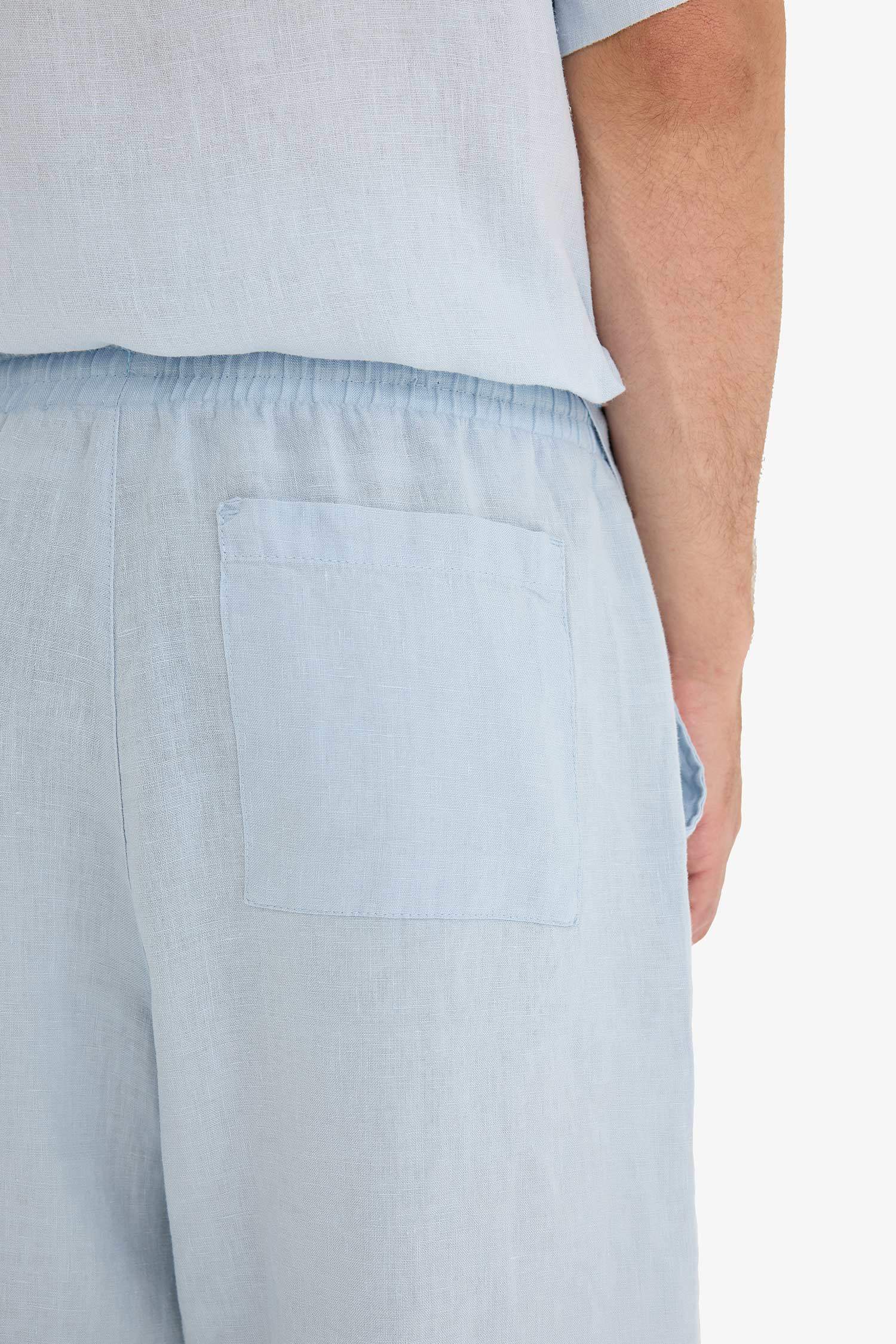 Linen Relax Fit Bermuda Shorts