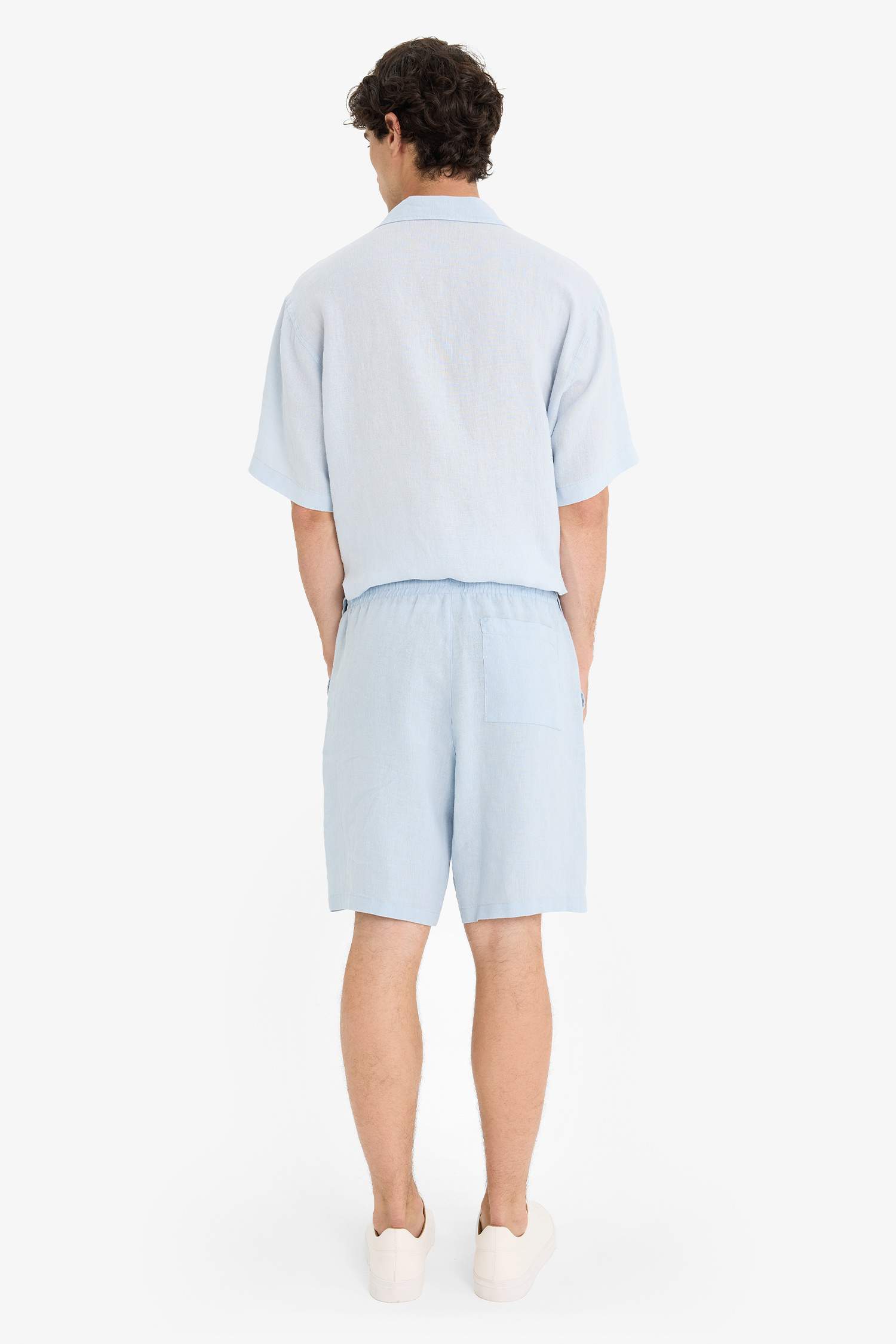 Linen Relax Fit Bermuda Shorts