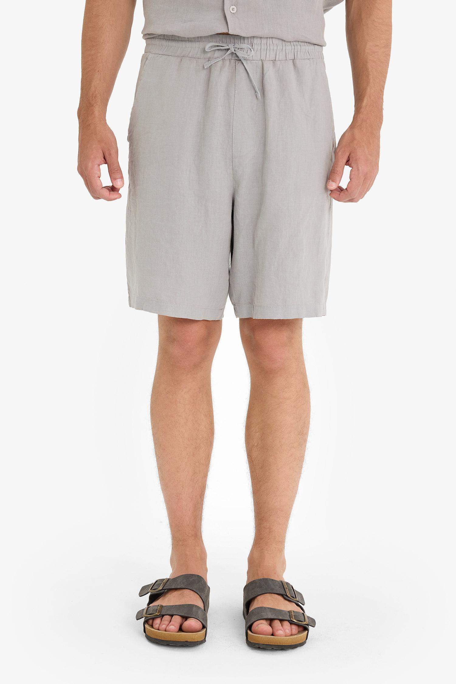 Linen Relax Fit Bermuda Shorts