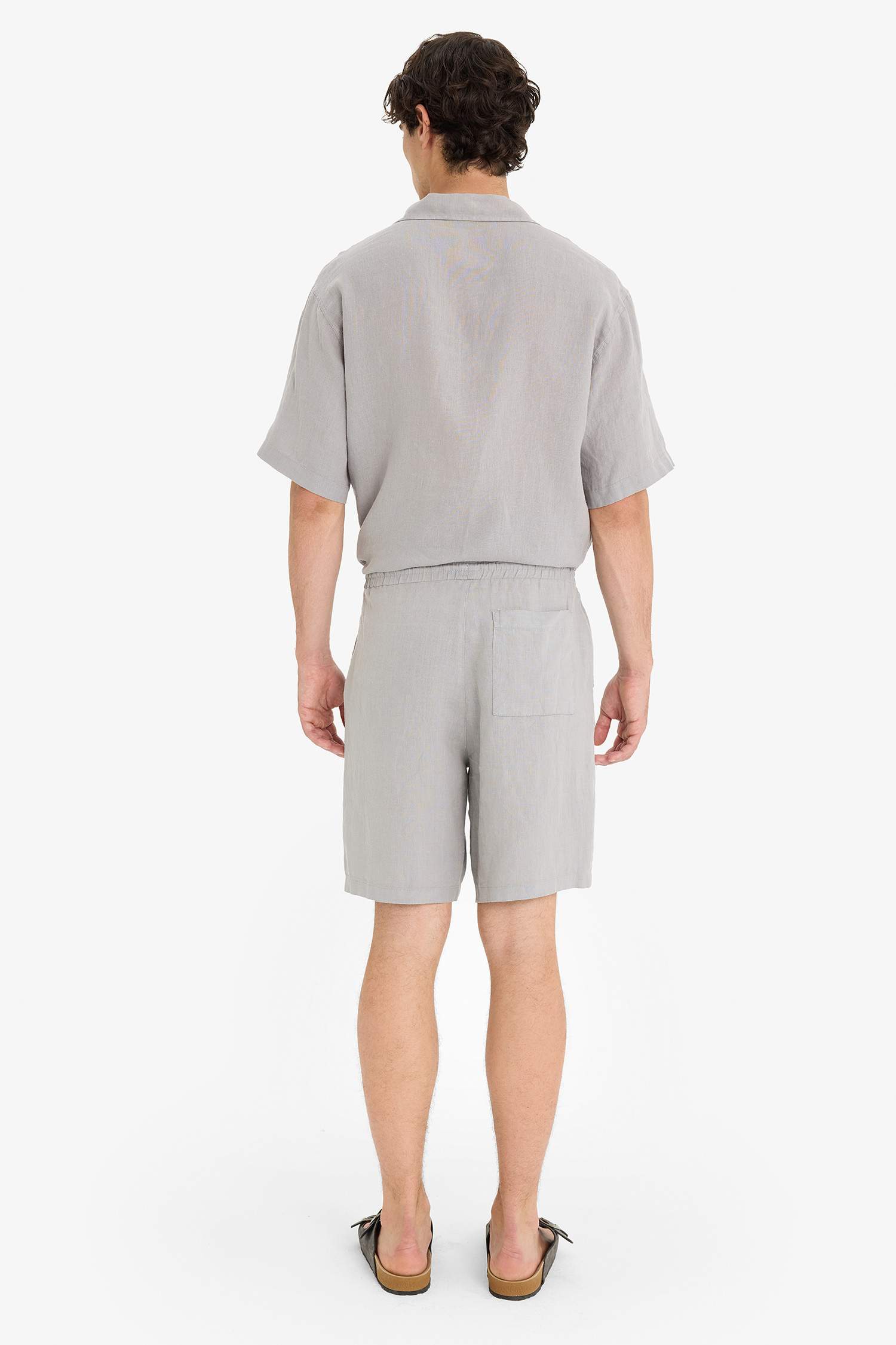 Linen Relax Fit Bermuda Shorts