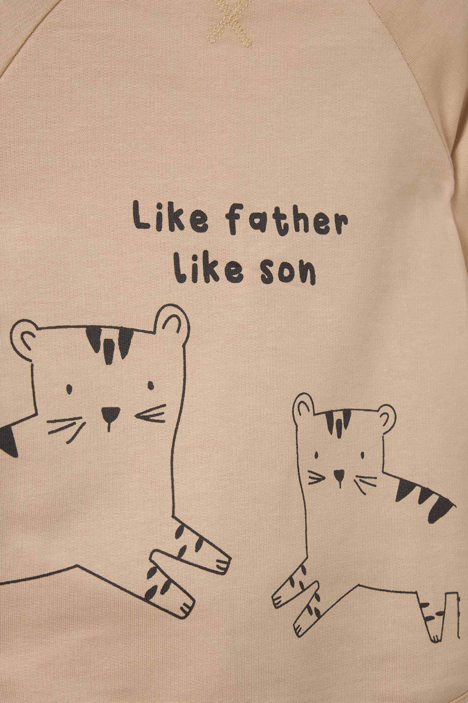 Erkek Bebek 2'li Takım Kaplan Baskılı Sweatshirt Eşofman Altı