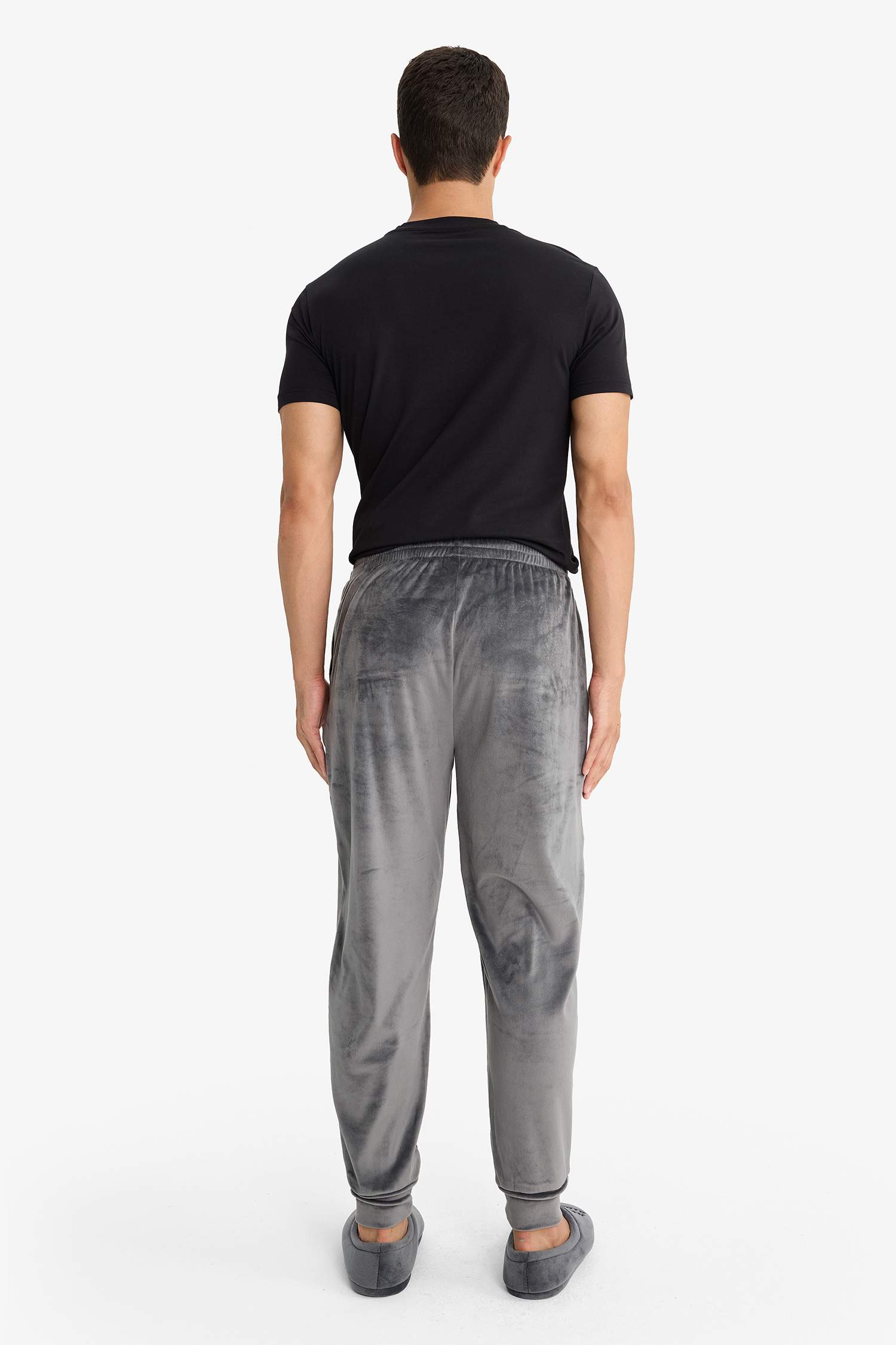 Regular Fit Cepli Kadife Pijama Altı