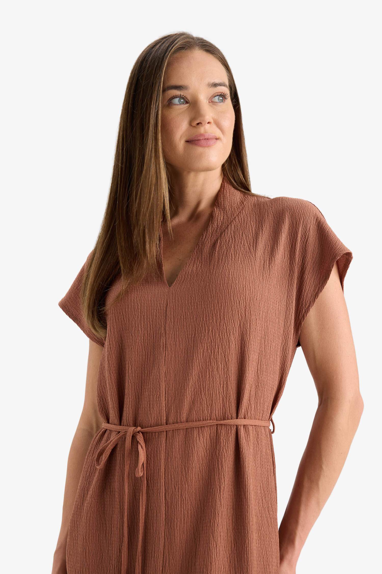 Regular Fit V-Neck Dress