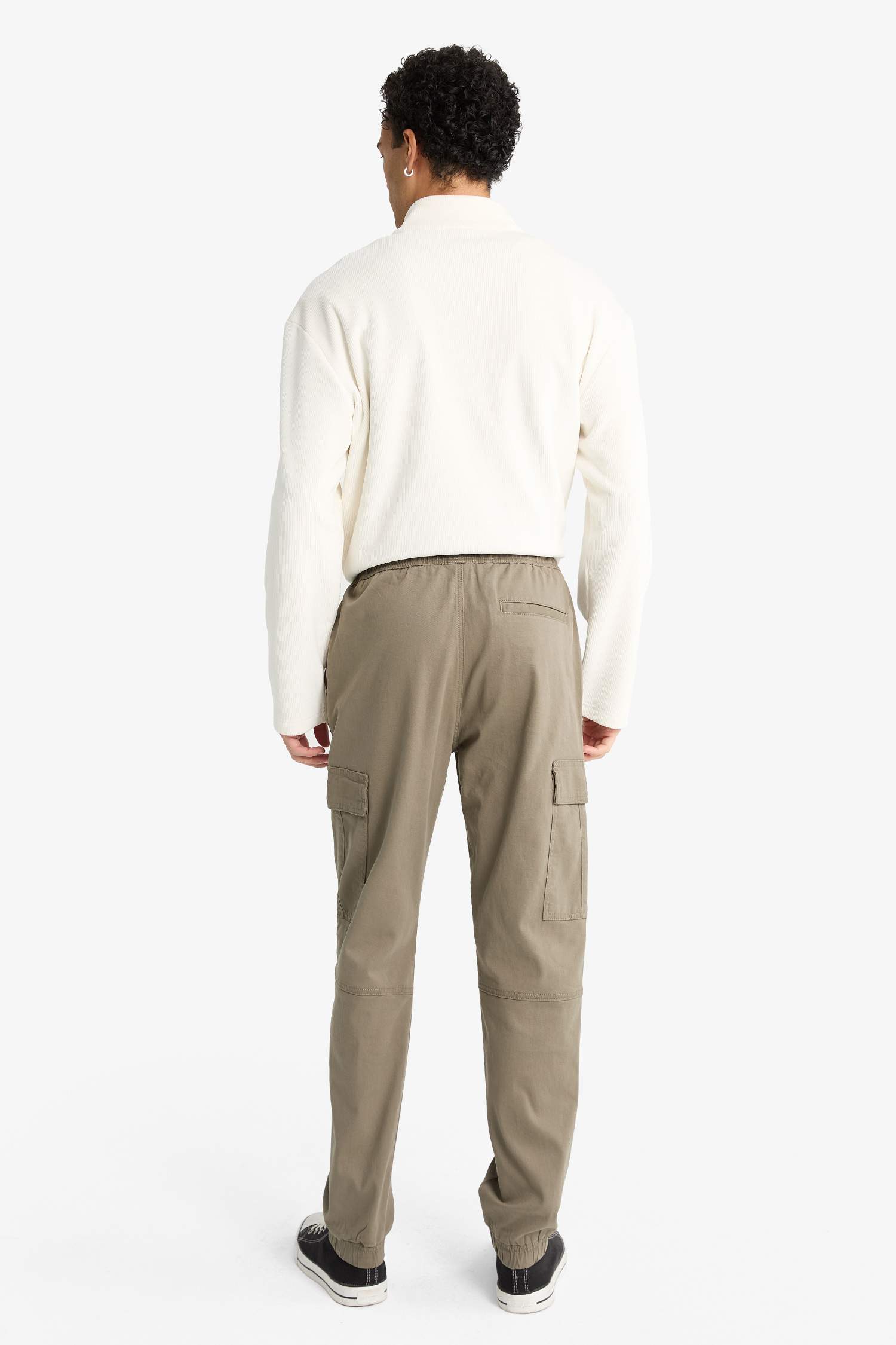 Regular Fit Beli Bağcıklı Kargo Cepli Jogger Pantolon