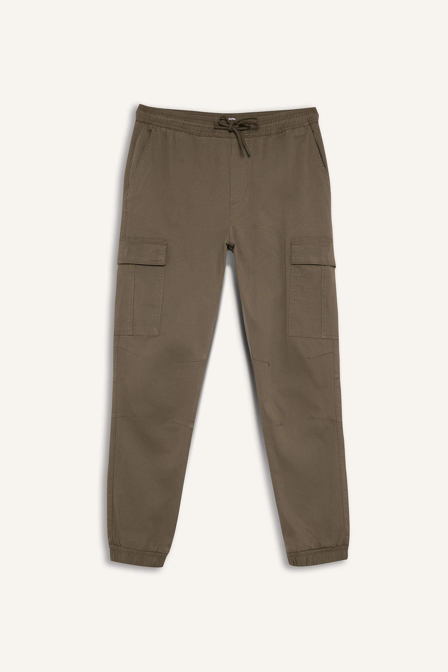 Regular Fit Beli Bağcıklı Kargo Cepli Jogger Pantolon