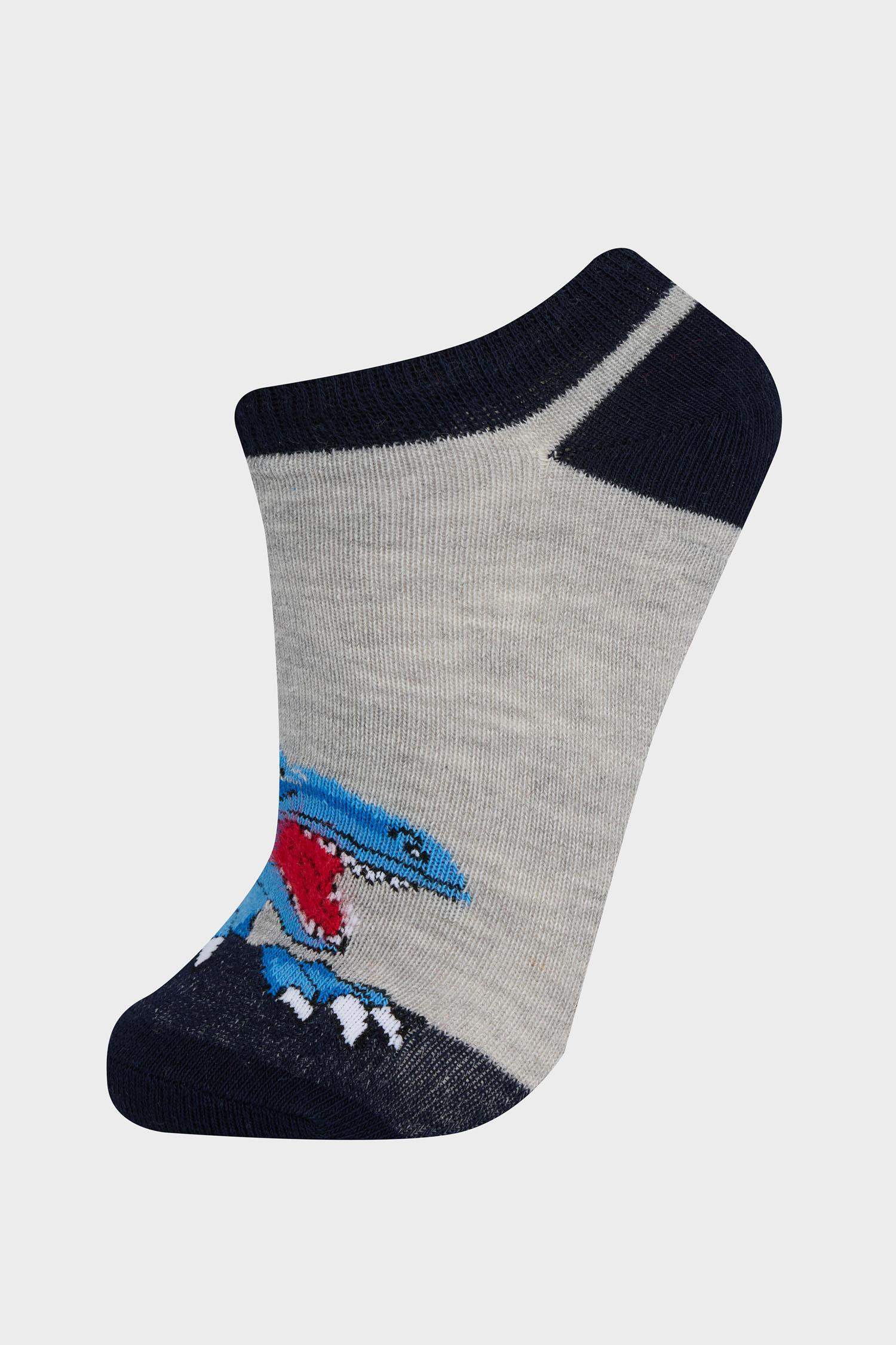 شرابات قصير اولادي قطن مطبوع - 5 قطع