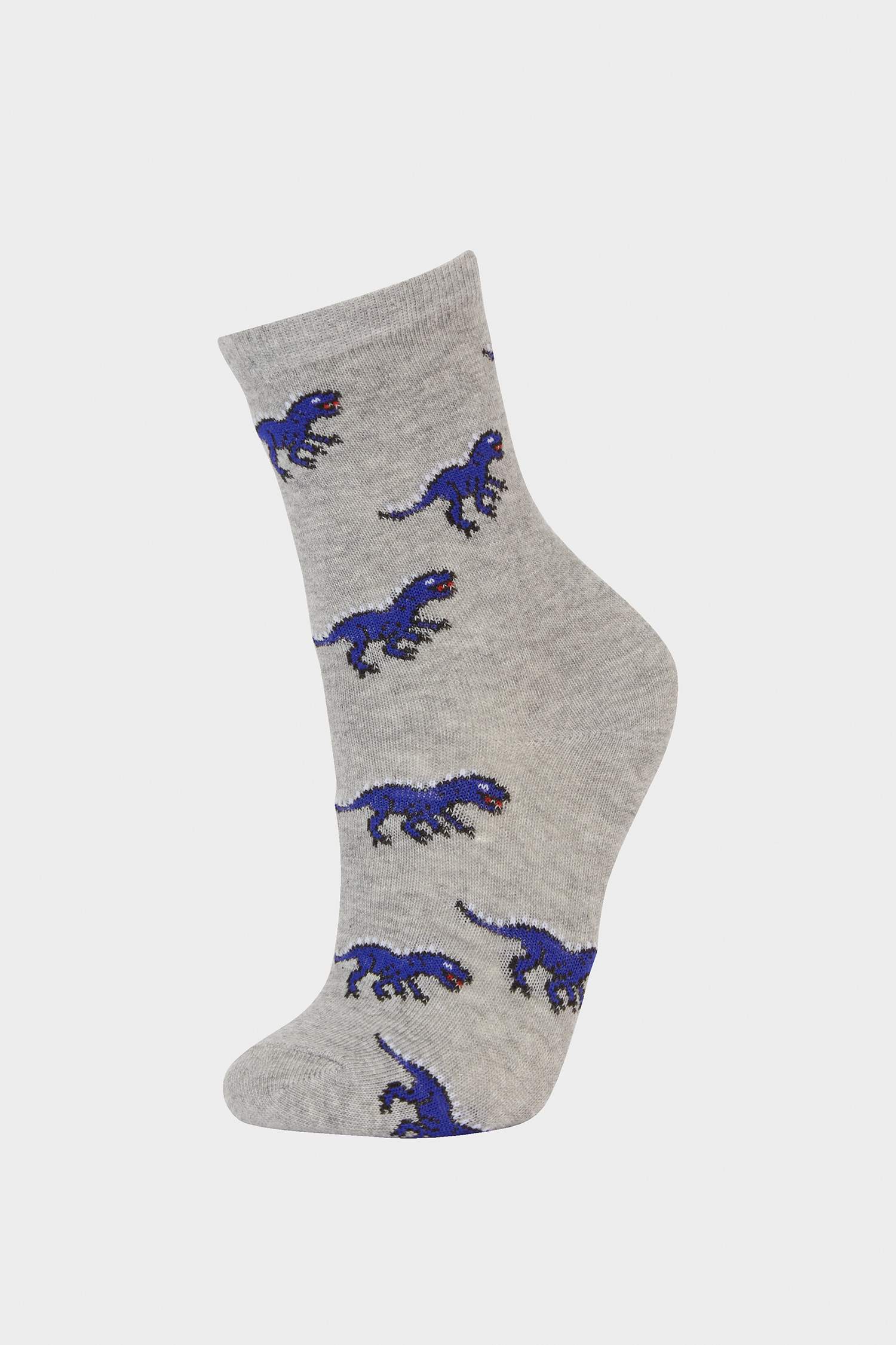 Lot de 5 paires de Chaussettes longues en coton à motifs dinosaures pour garçon
