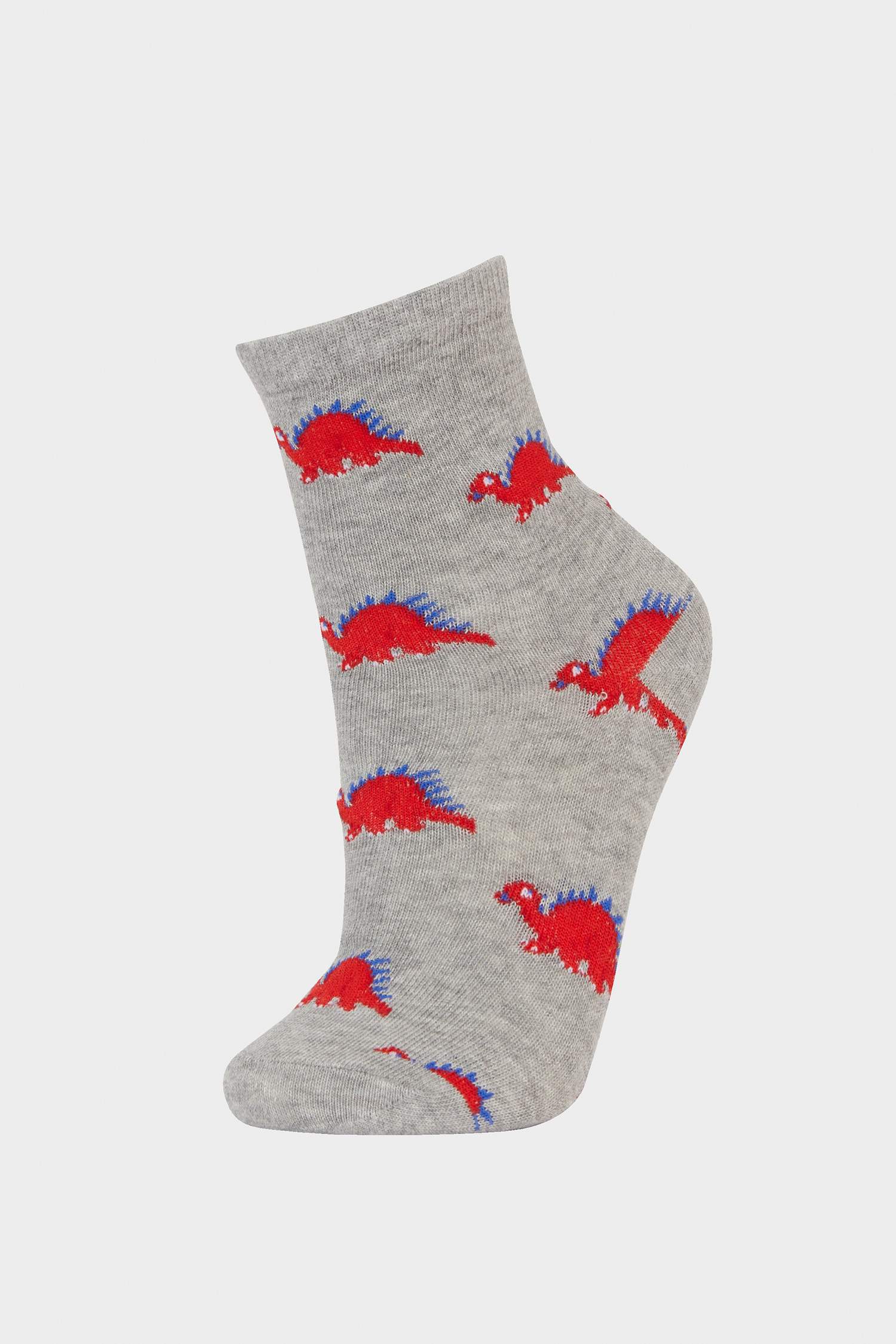 Lot de 5 paires de Chaussettes longues en coton à motifs dinosaures pour garçon