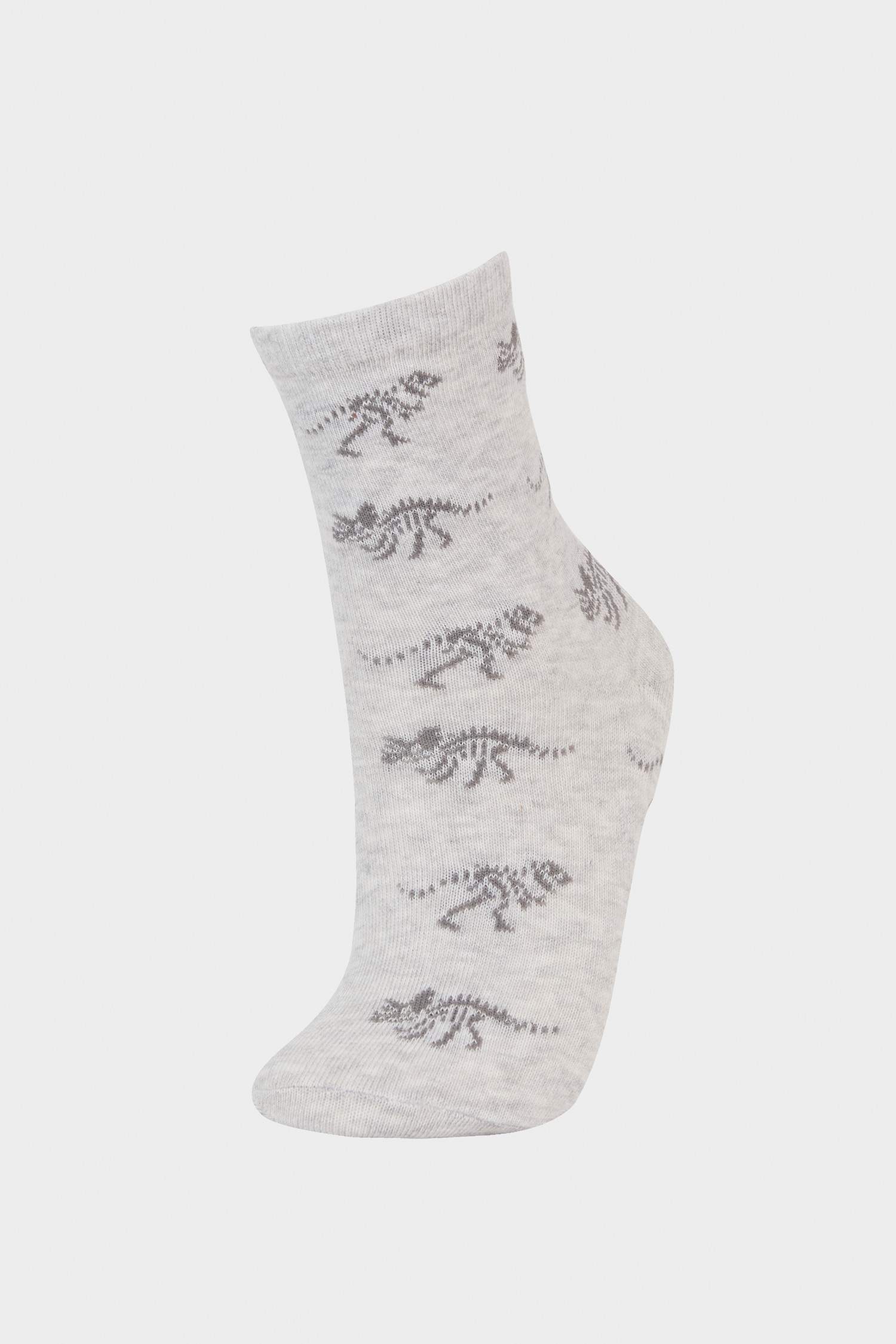 Lot de 5 paires de Chaussettes longues en coton à motifs dinosaures pour garçon