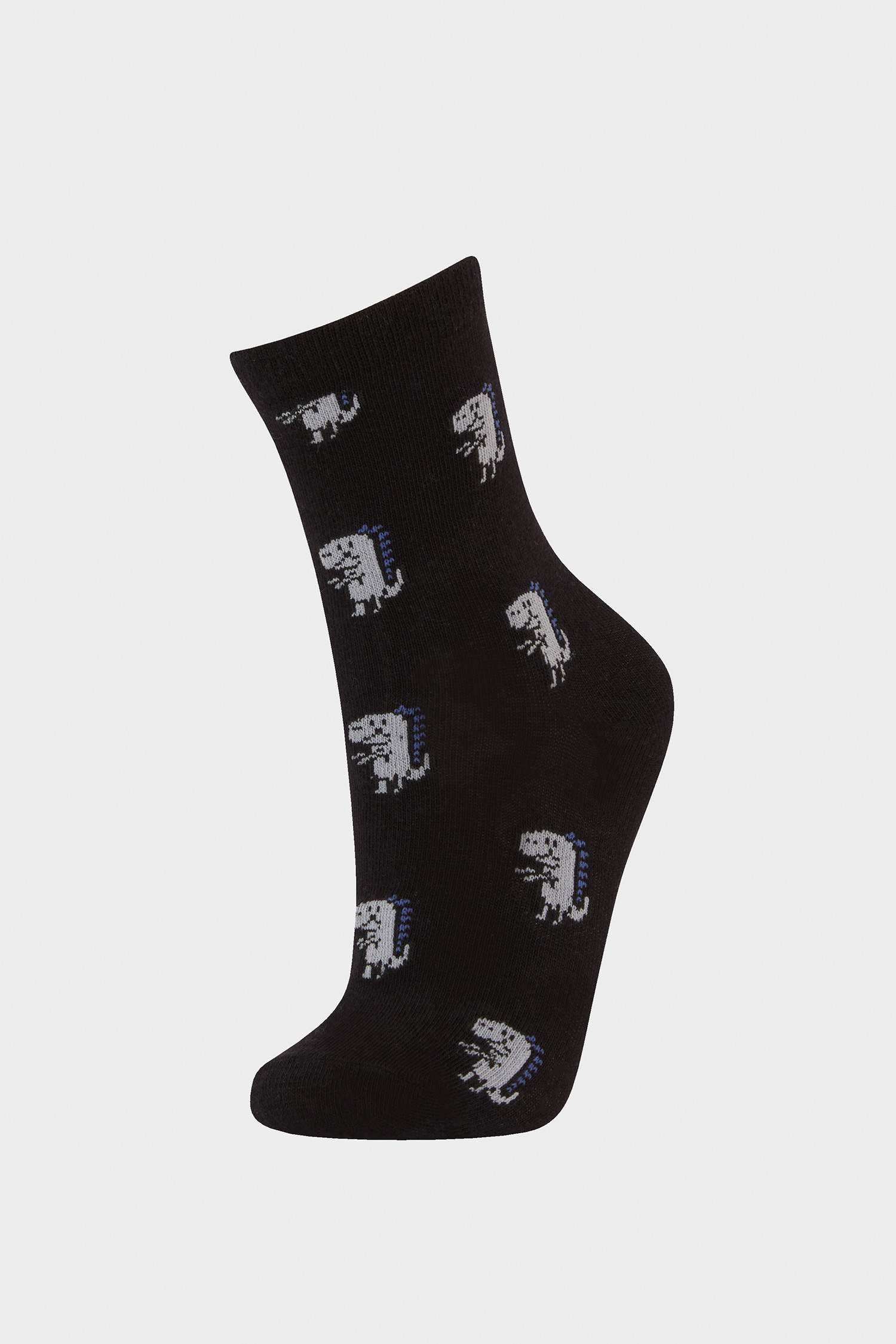 Lot de 5 paires de Chaussettes longues en coton à motifs dinosaures pour garçon