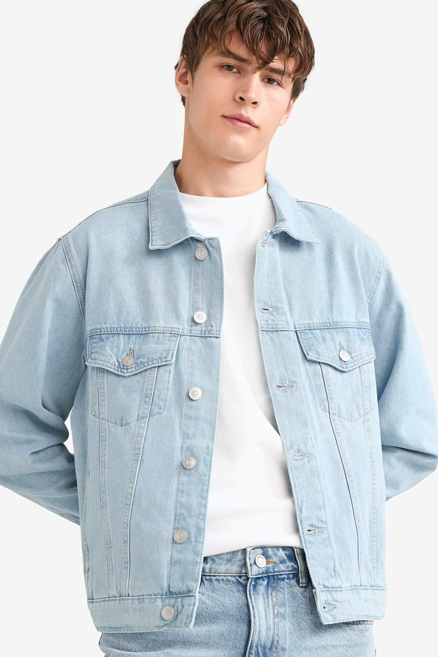 Regular Fit Düğmeli Denim Ceket