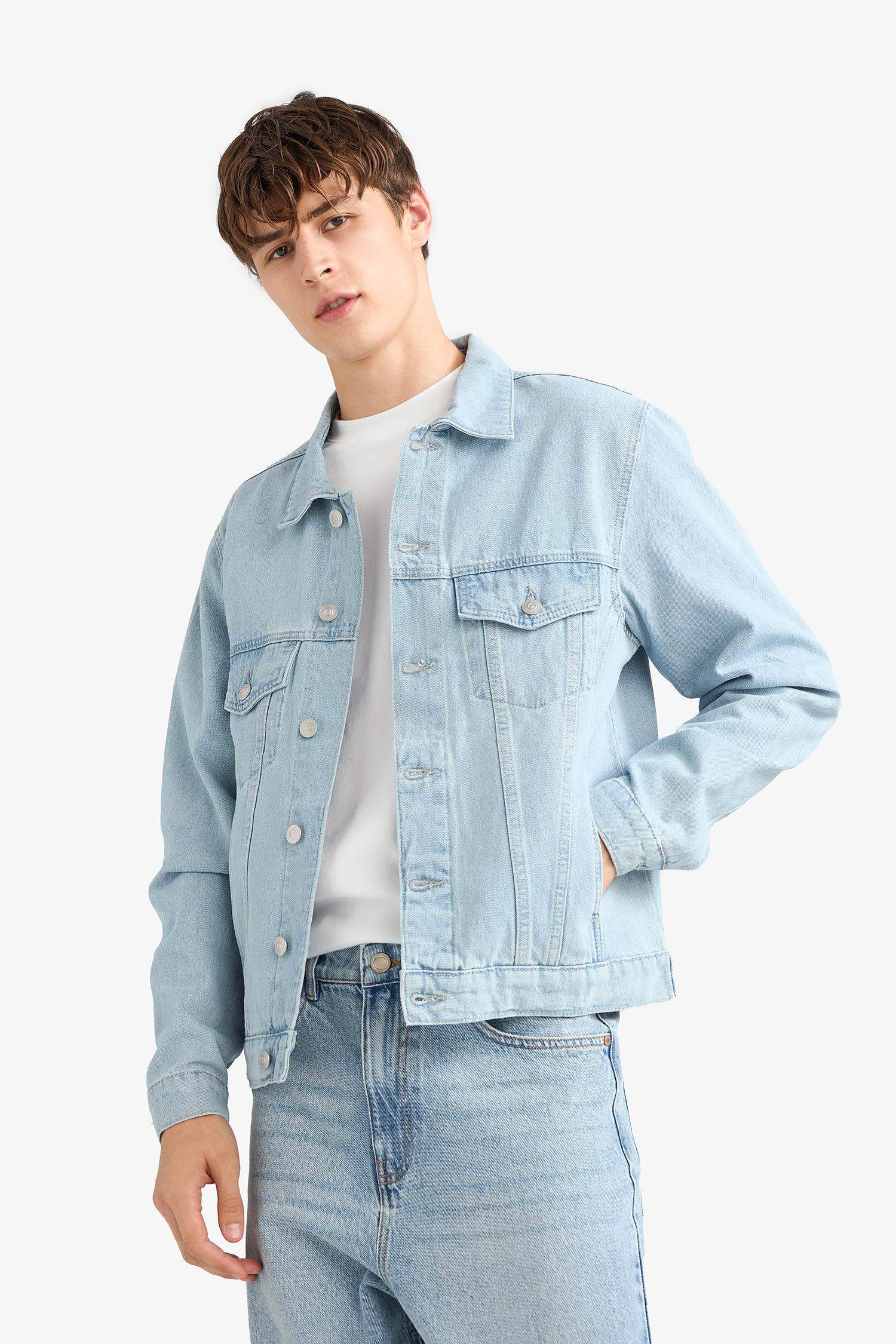 Regular Fit Düğmeli Denim Ceket