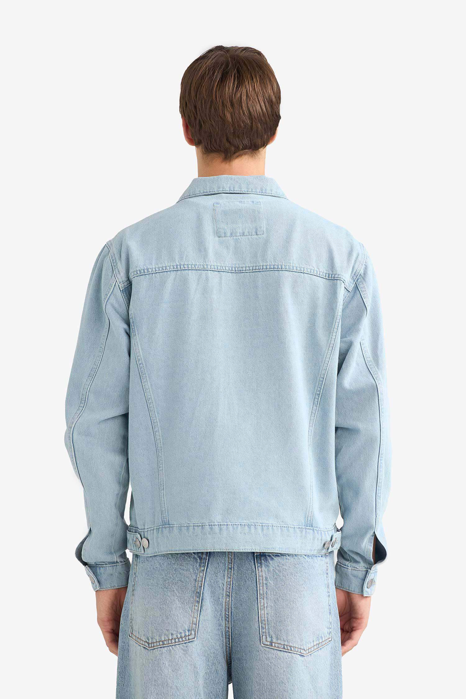 Regular Fit Düğmeli Denim Ceket