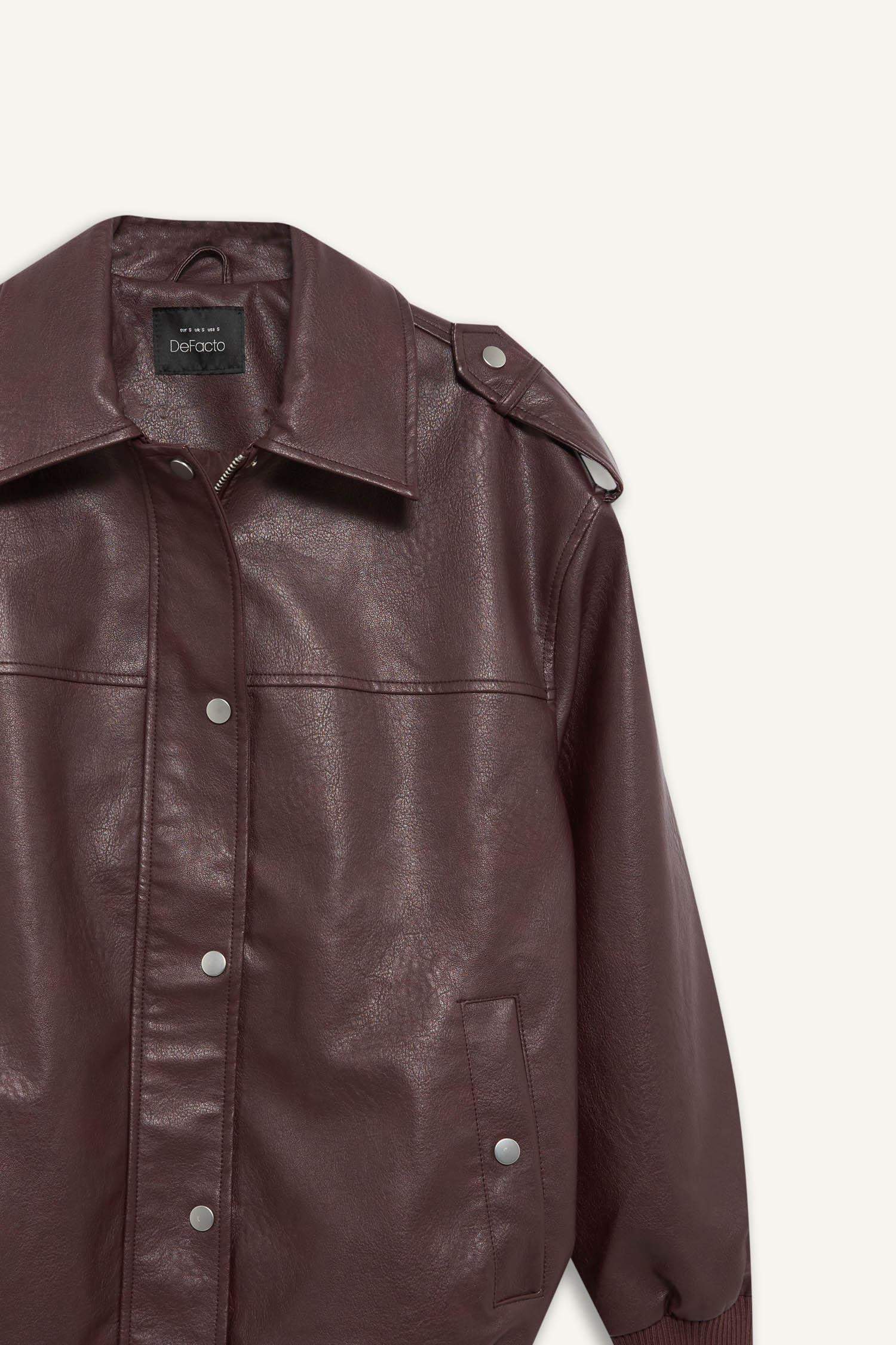 جاكيت جلد صناعي داد فيت بياخة بولو