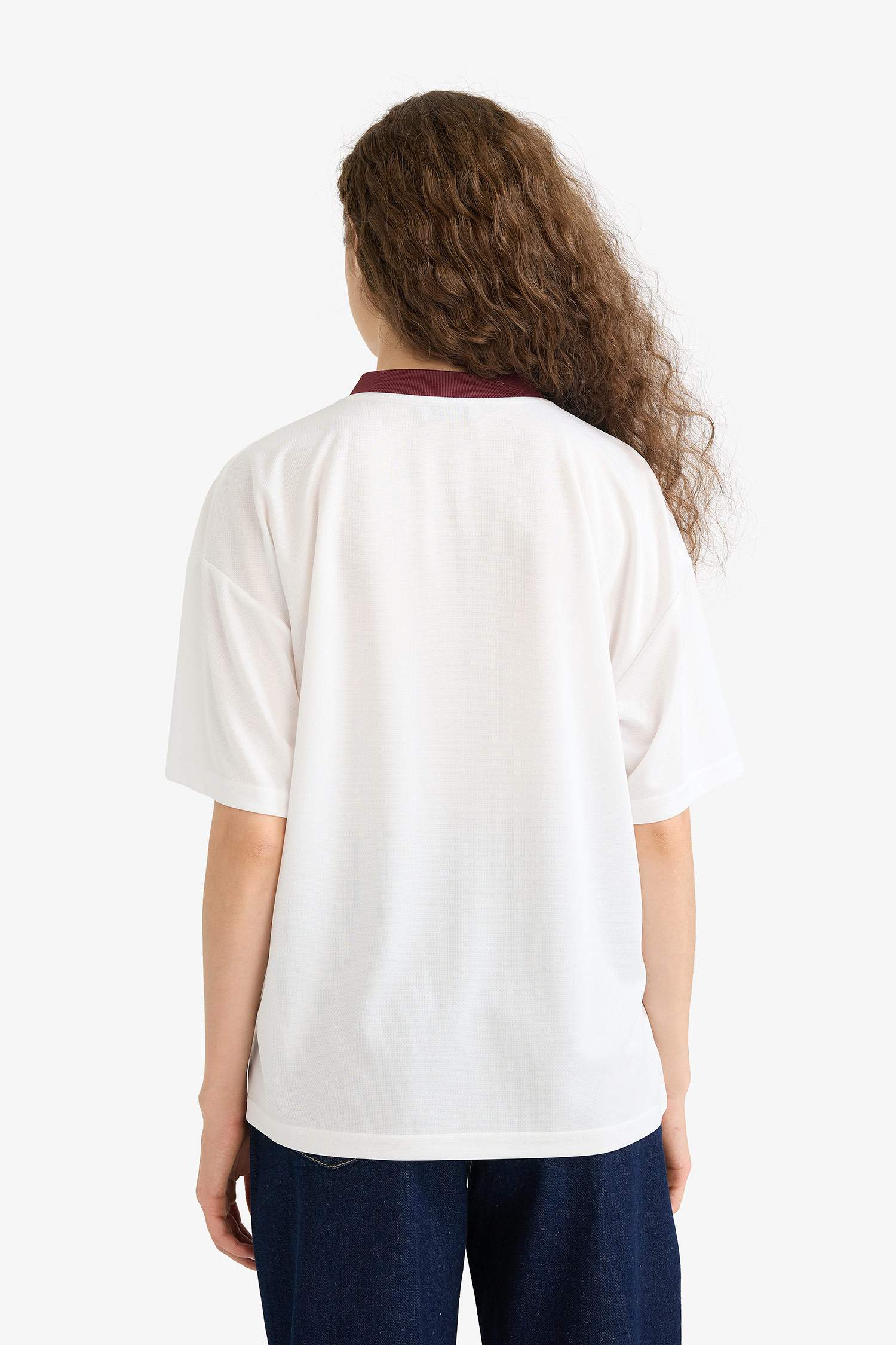 تيشيرت نص ردن اوفر سايز بياخة V