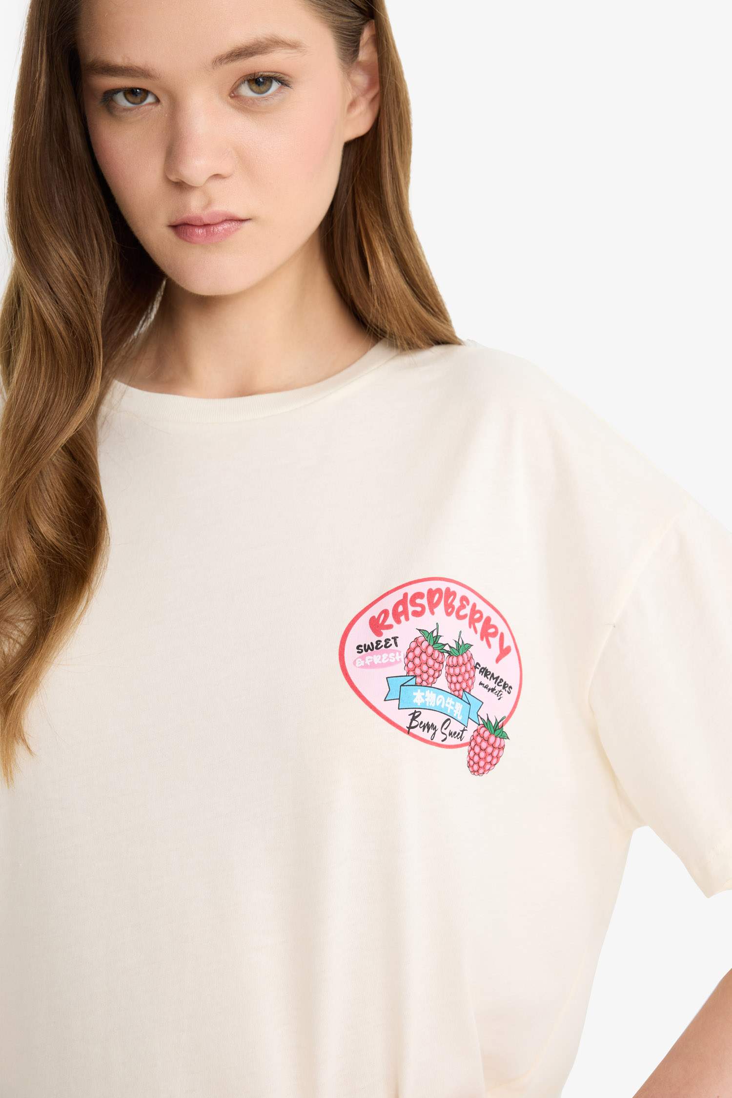 Coool Oversize Geniş Kalıp Bisiklet Yaka Sırt Baskılı Kısa Kollu Tişört