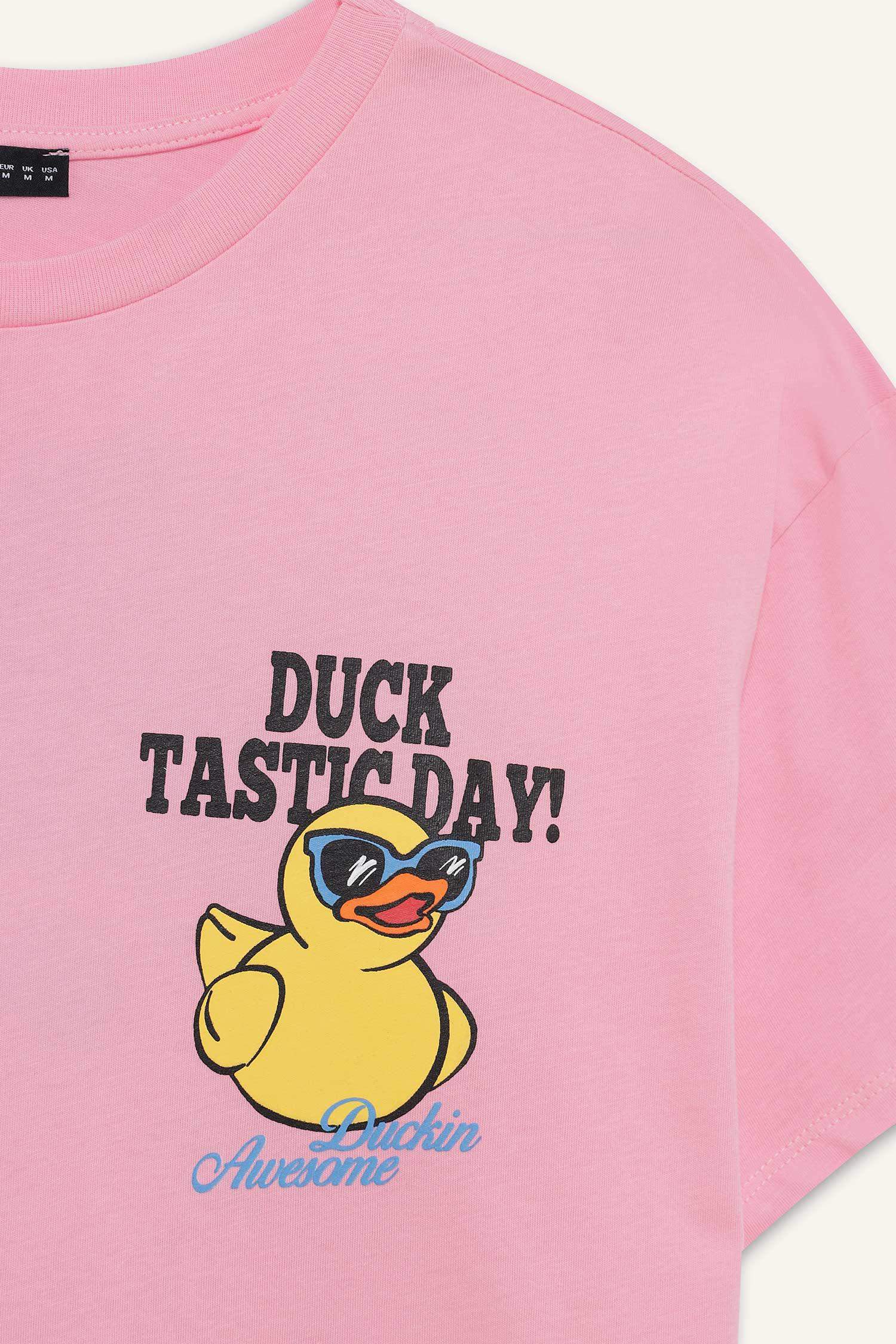 Coool Oversize Geniş Kalıp Bisiklet Yaka Sırt Baskılı Kısa Kollu Tişört