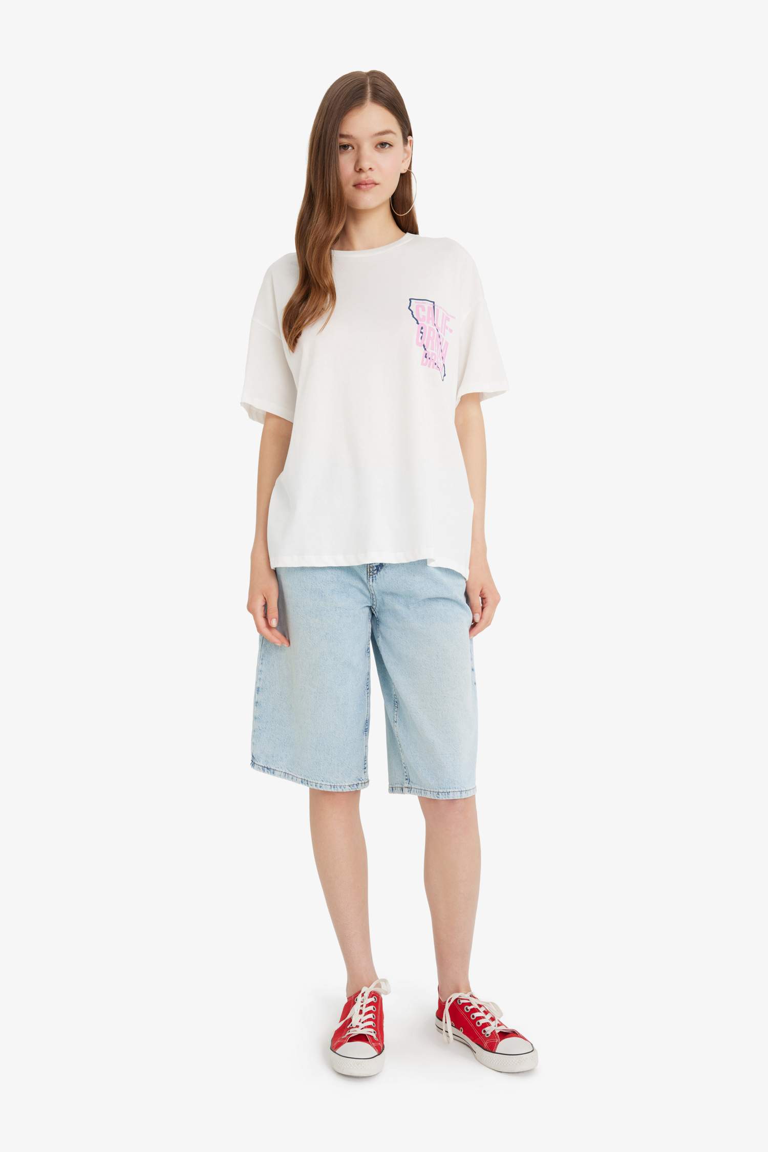 Oversize Fit Crew Neck Printed T-Shirt