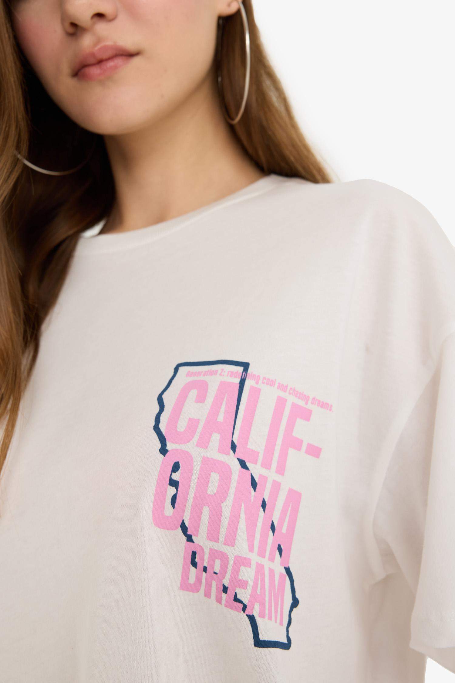 Oversize Fit Crew Neck Printed T-Shirt