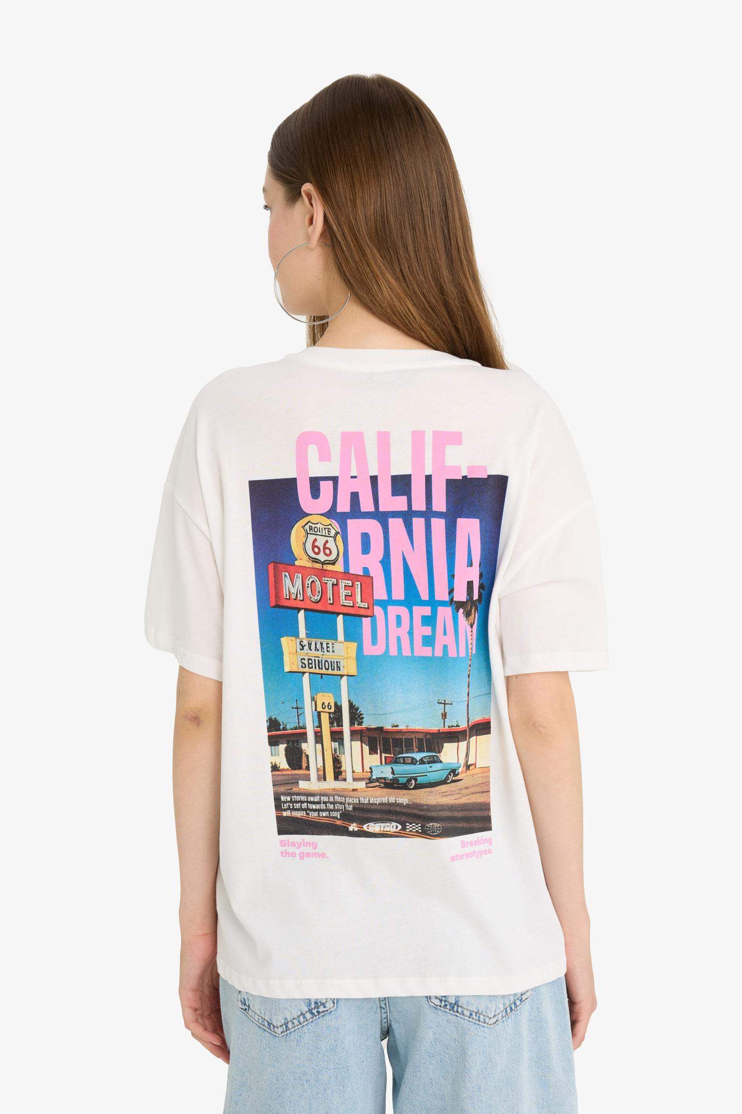 Oversize Fit Crew Neck Printed T-Shirt