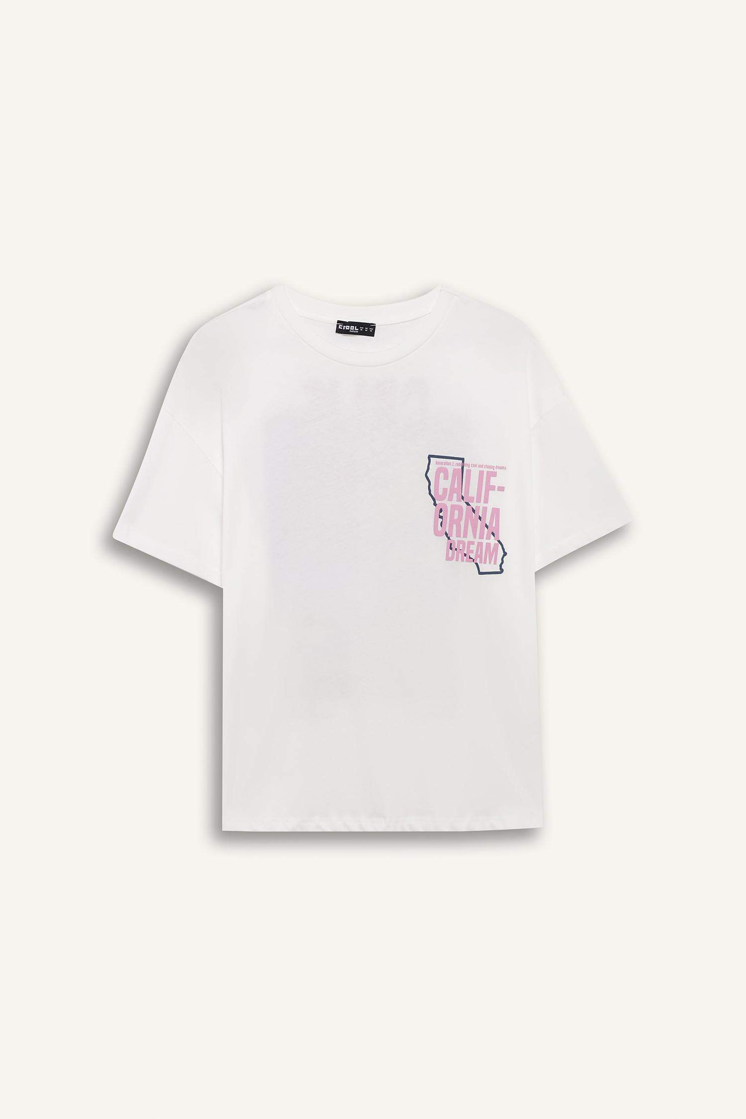 Oversize Fit Crew Neck Printed T-Shirt