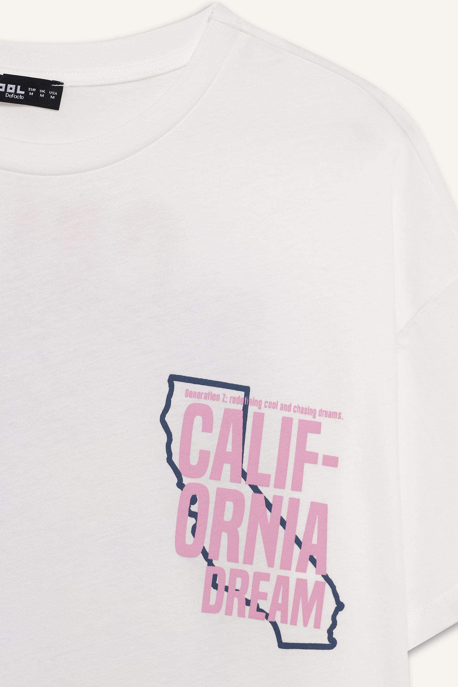 Oversize Fit Crew Neck Printed T-Shirt