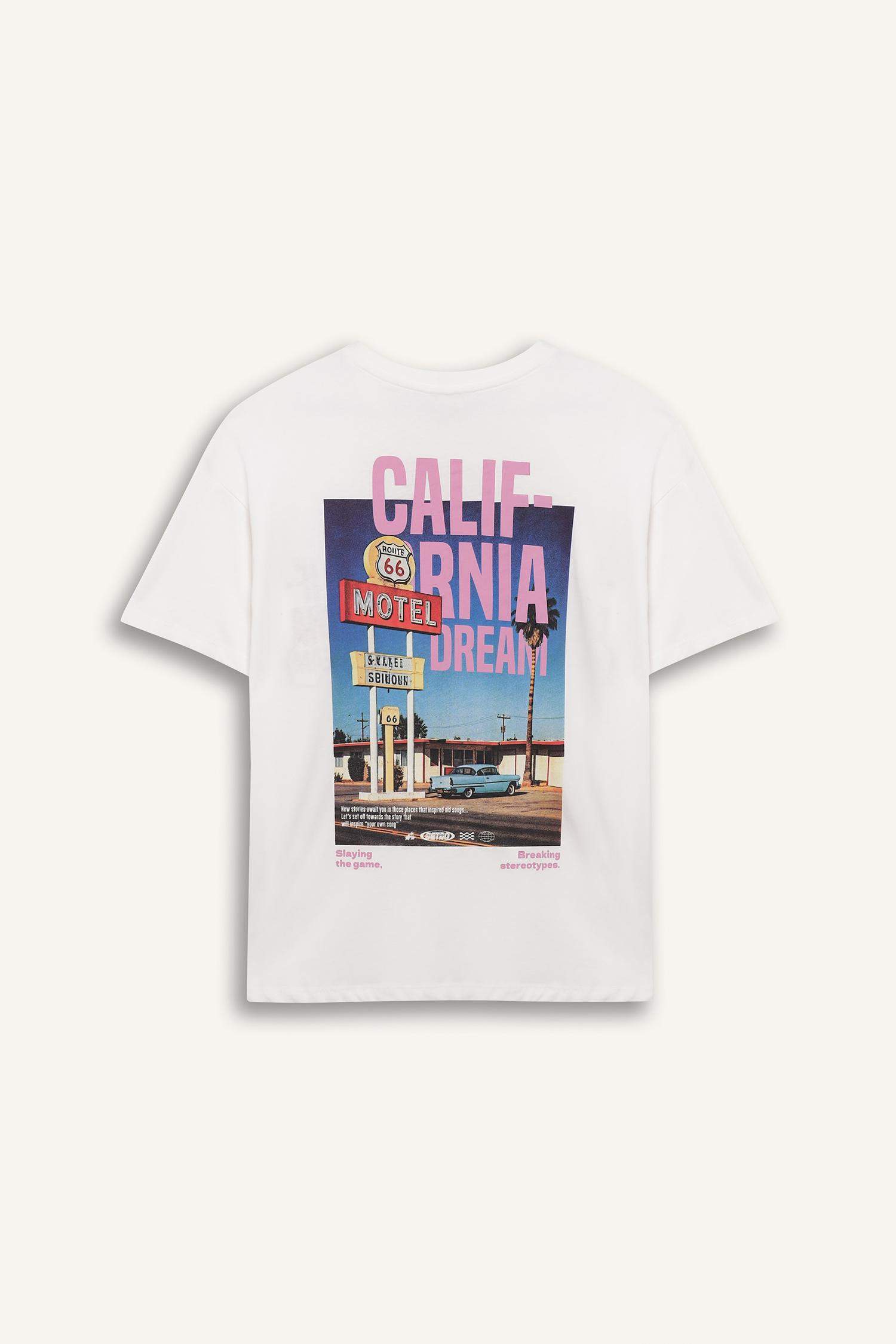 Oversize Fit Crew Neck Printed T-Shirt