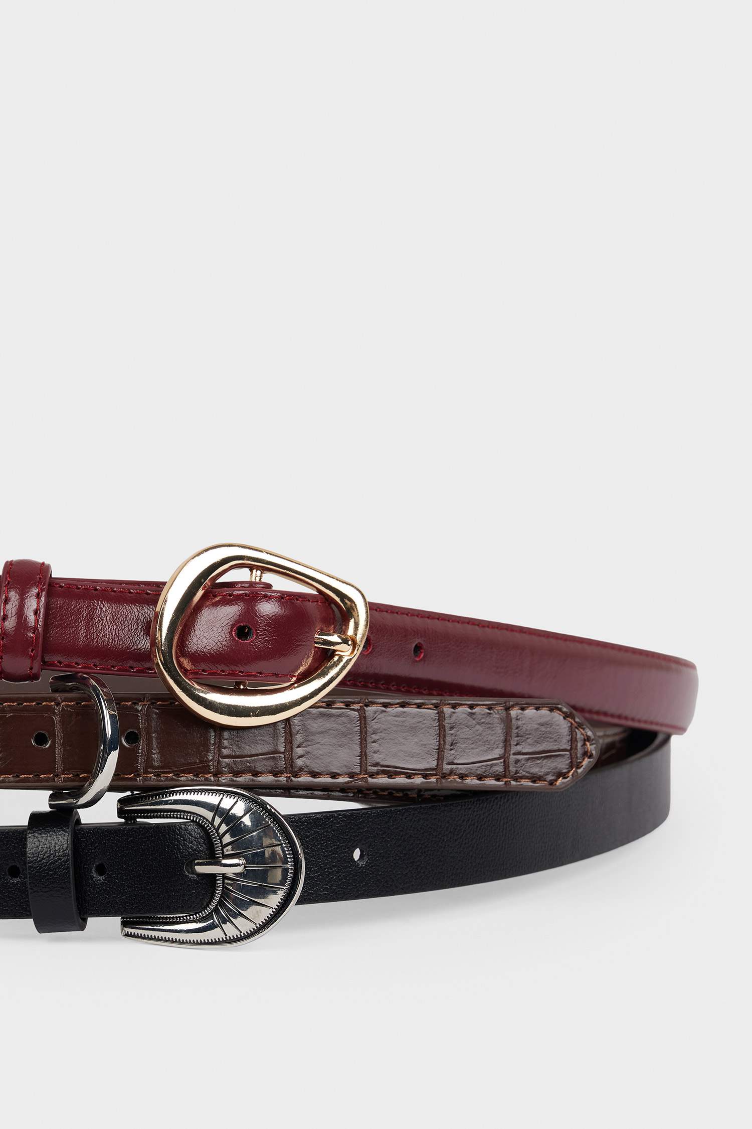 Kadın Suni Deri 3'lü Günlük Kemer