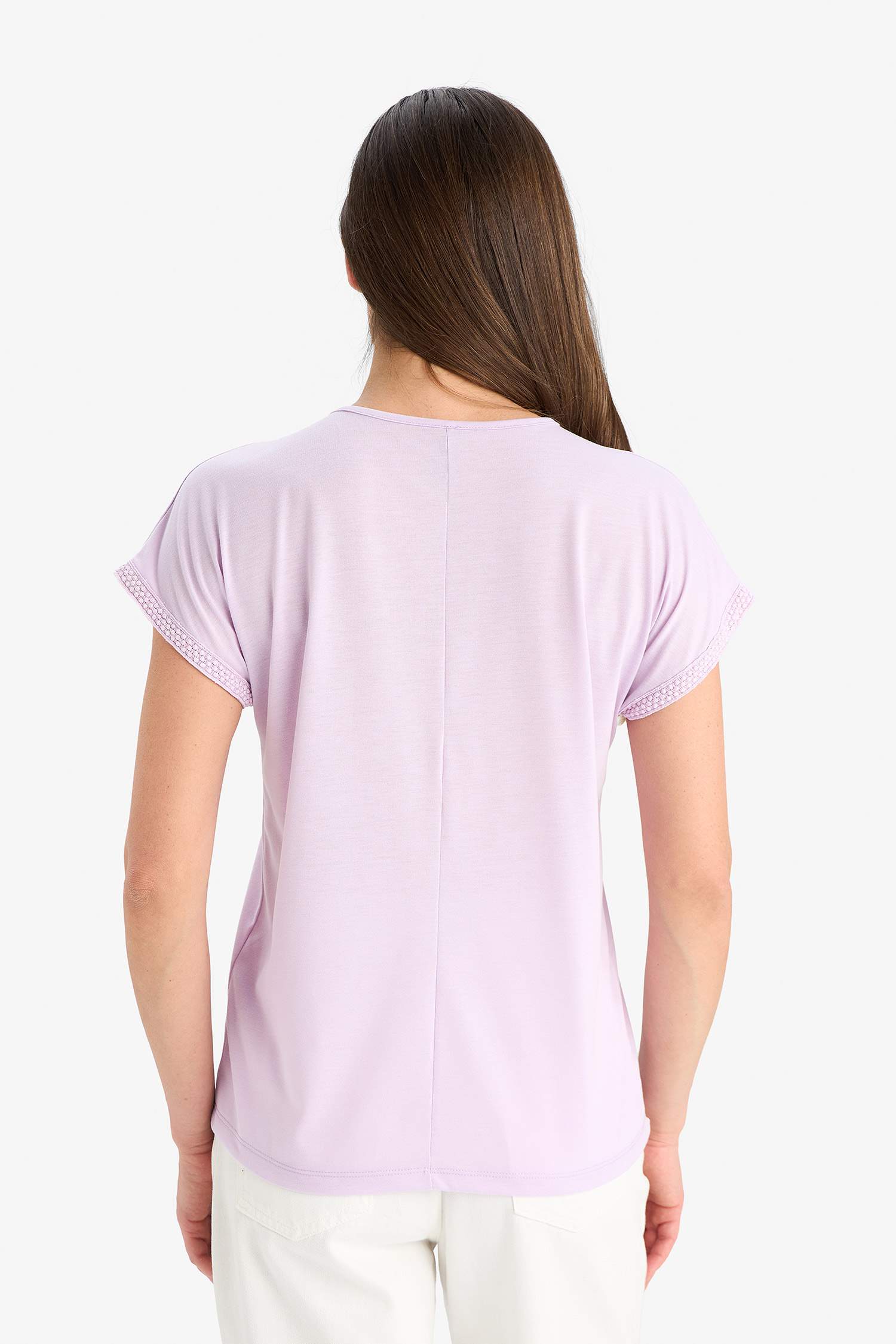 Bisiklet Yaka Basic Düz Kısa Kollu Tişört