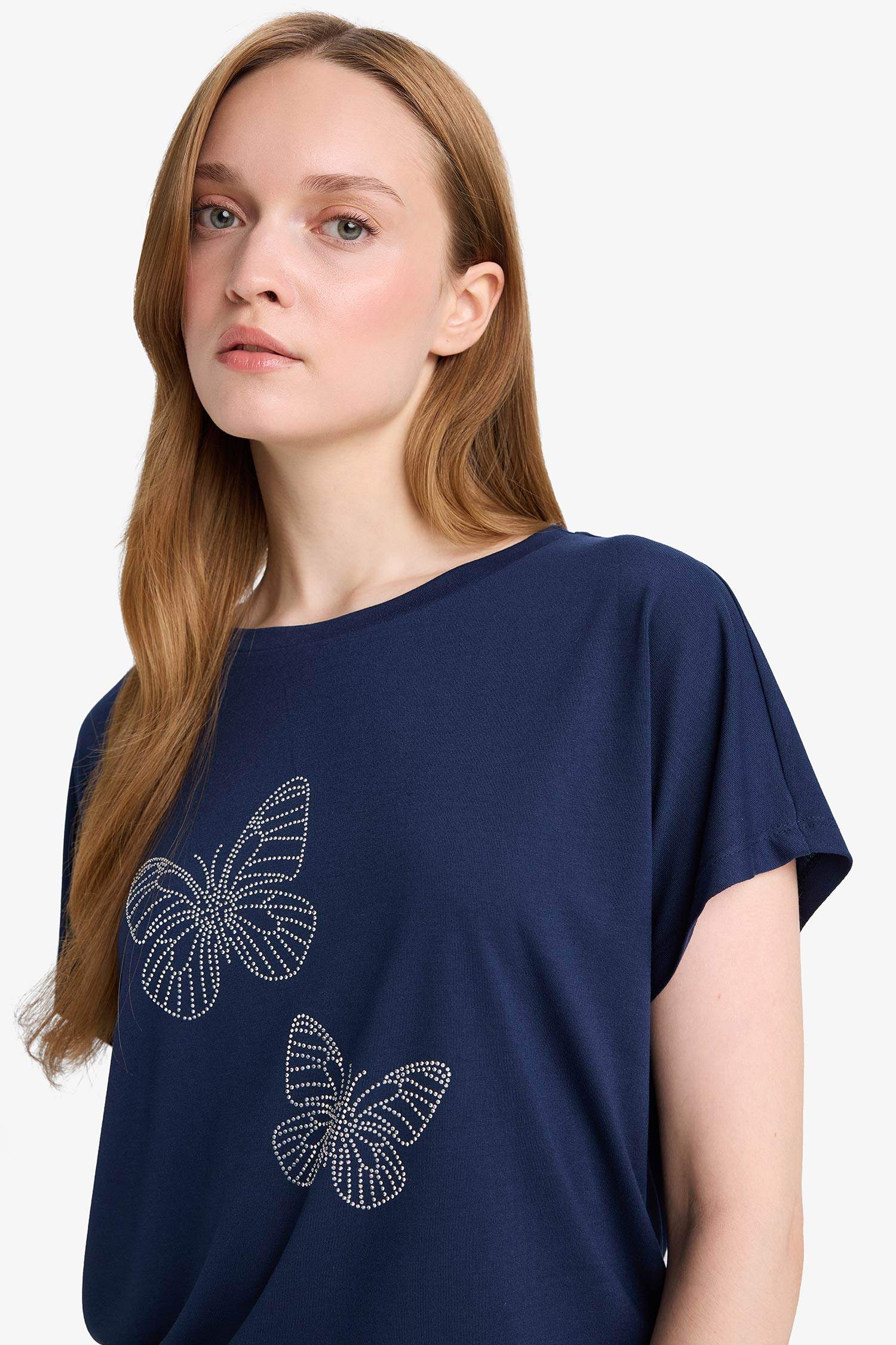 Regular Fit Bisiklet Yaka Baskılı Kısa Kollu Tişört