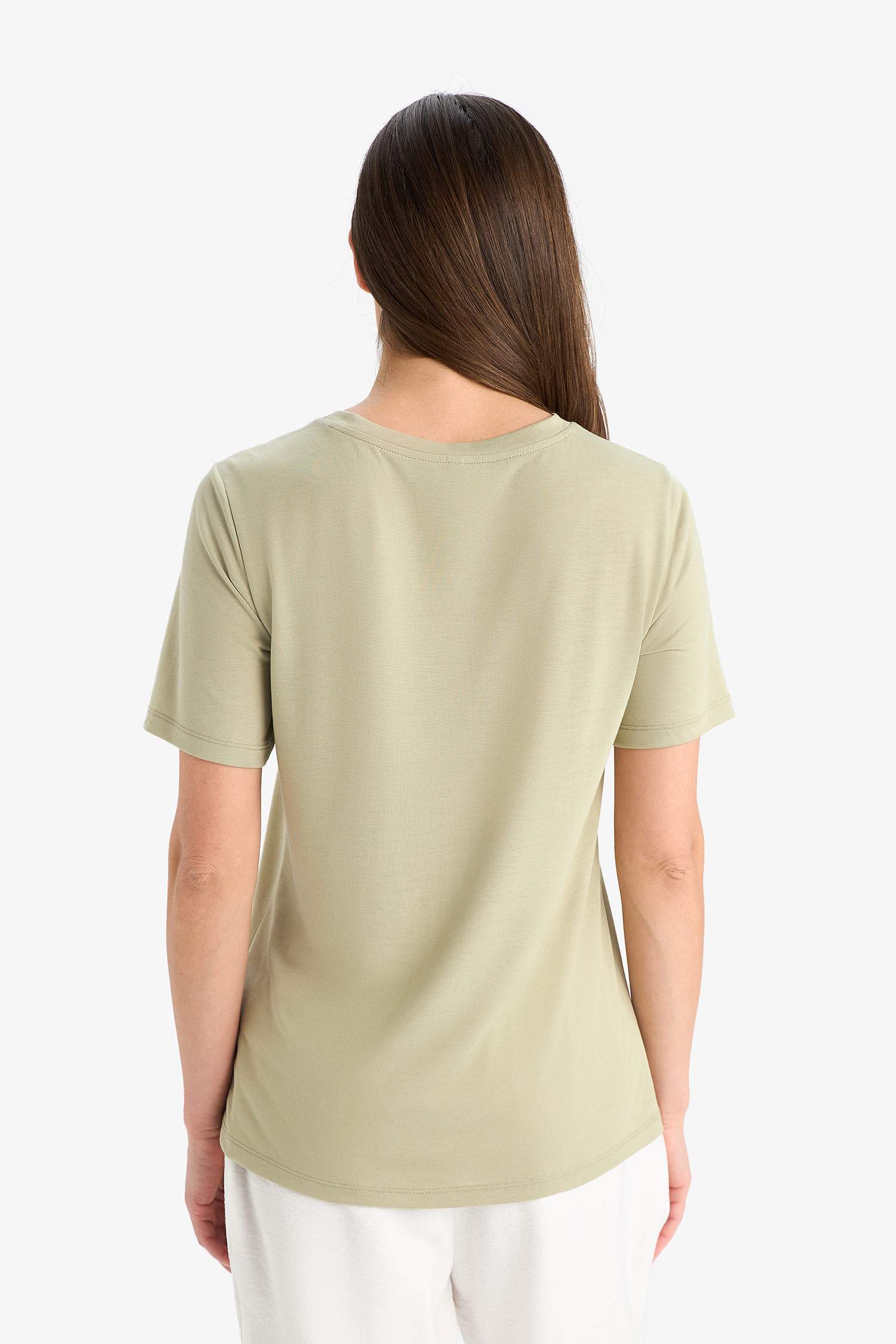 Regular Fit Bisiklet Yaka Baskılı Kısa Kollu Tişört