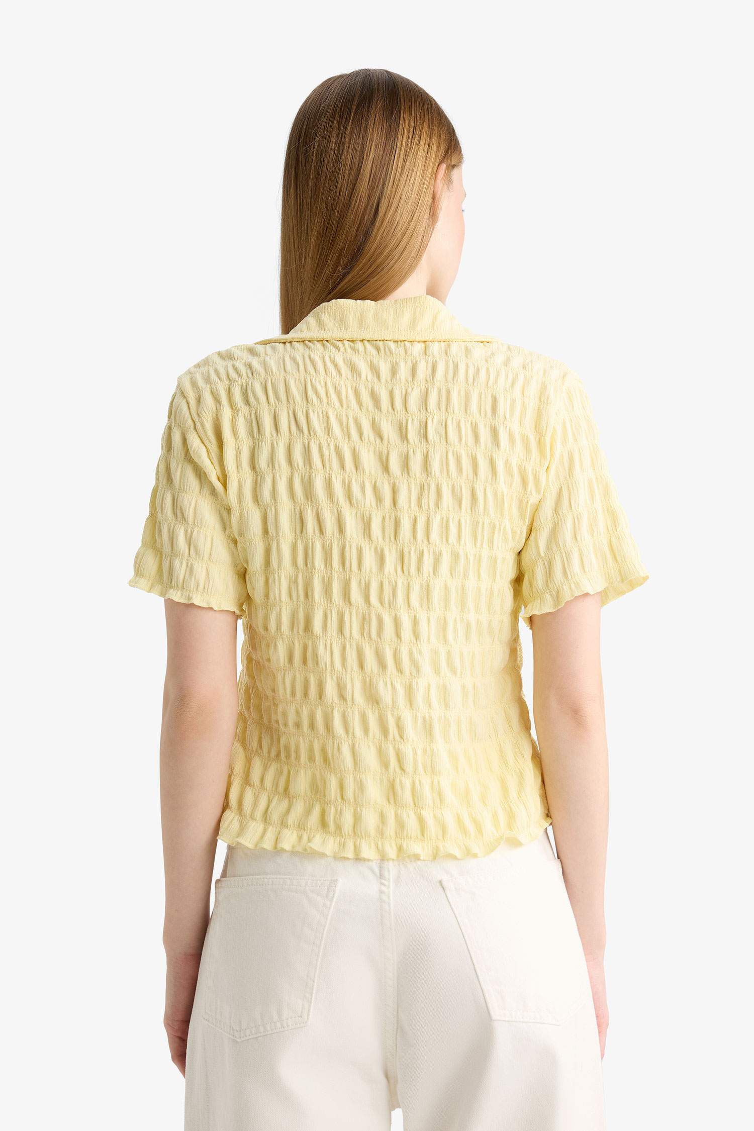 Coool Приталенная текстурированная рубашка с коротким рукавом