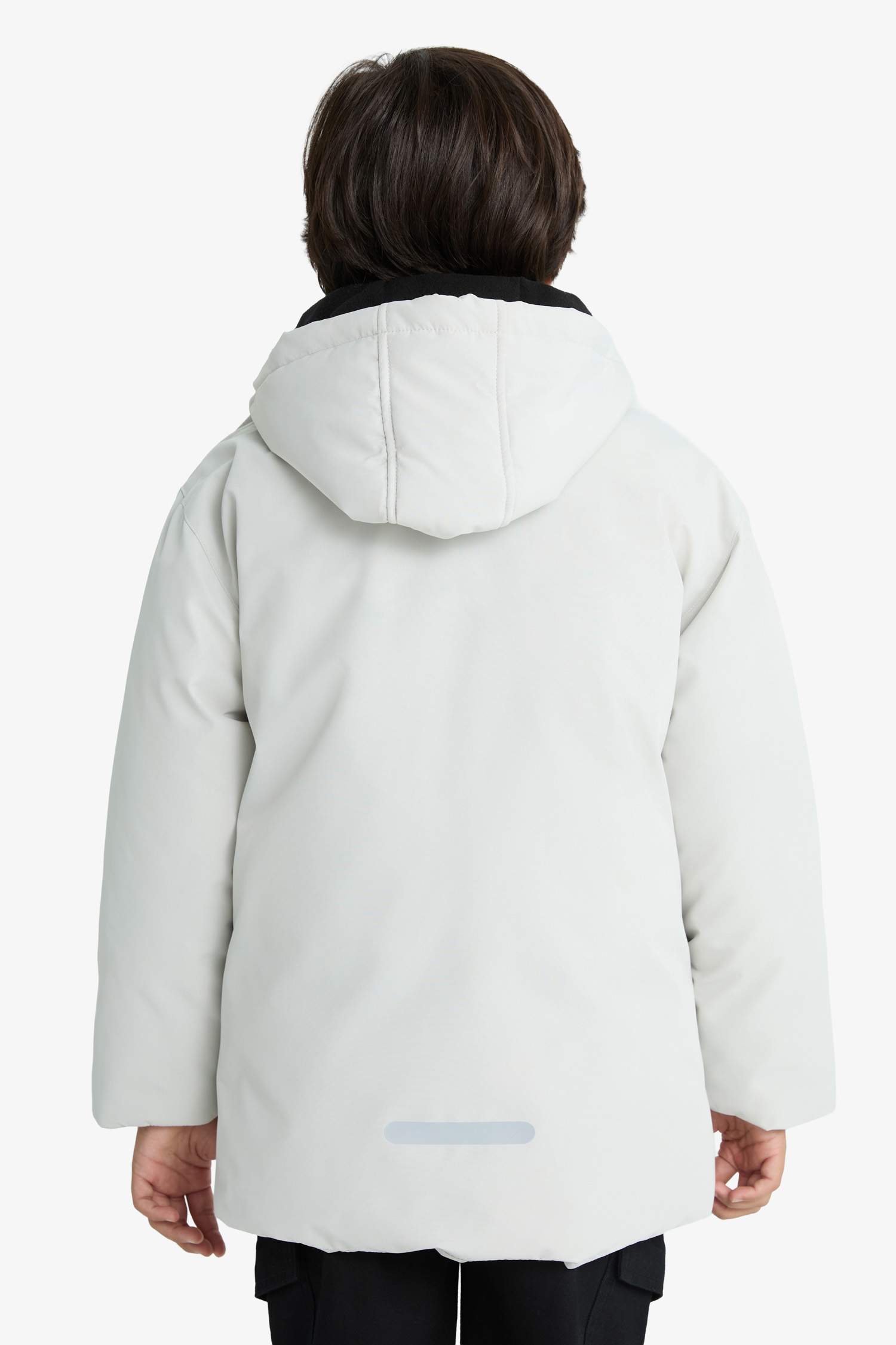 Erkek Çocuk Su İtici Kapüşonlu Polar Astarlı Mont