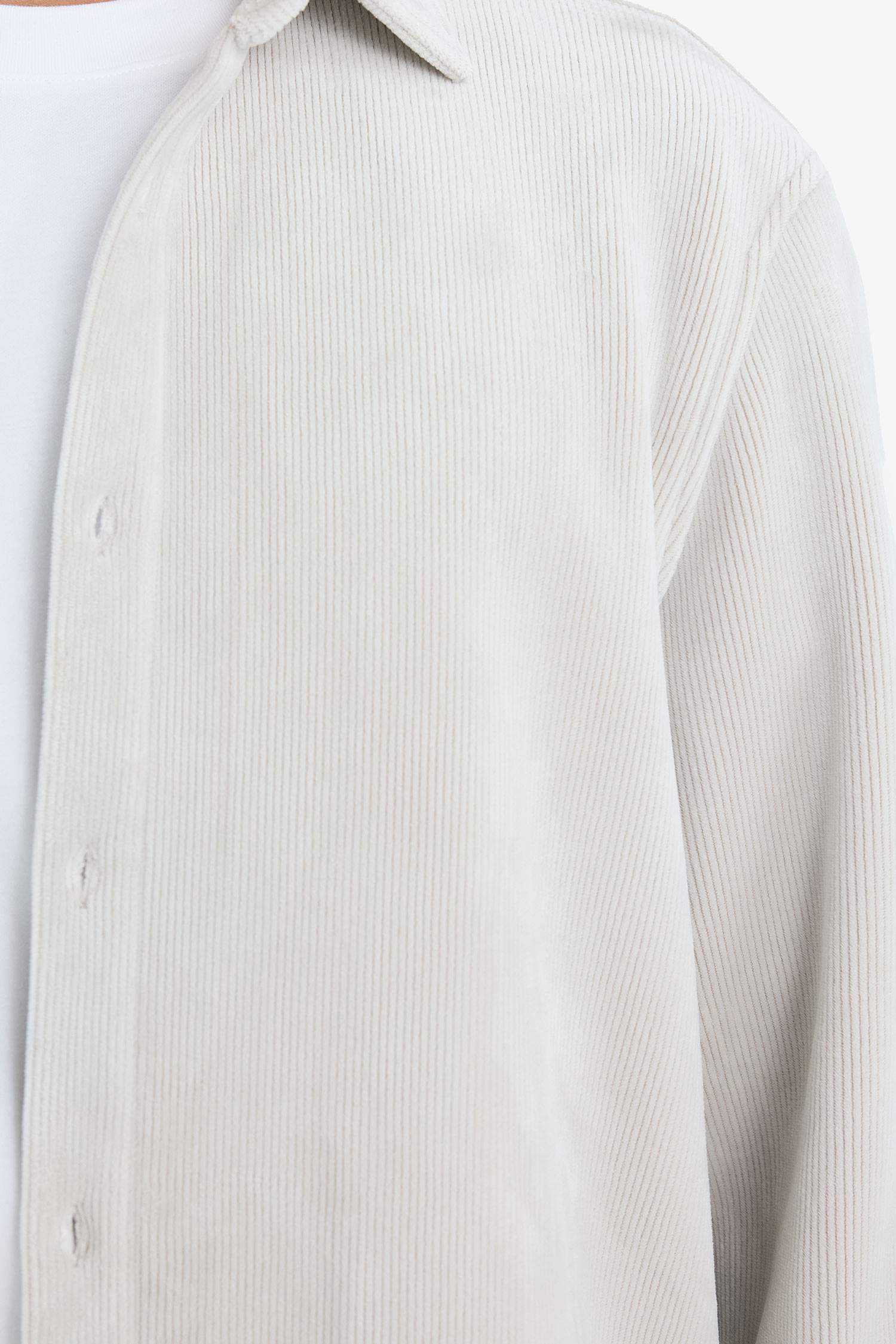 Regular Fit Polo Yaka Kadife Uzun Kollu Gömlek