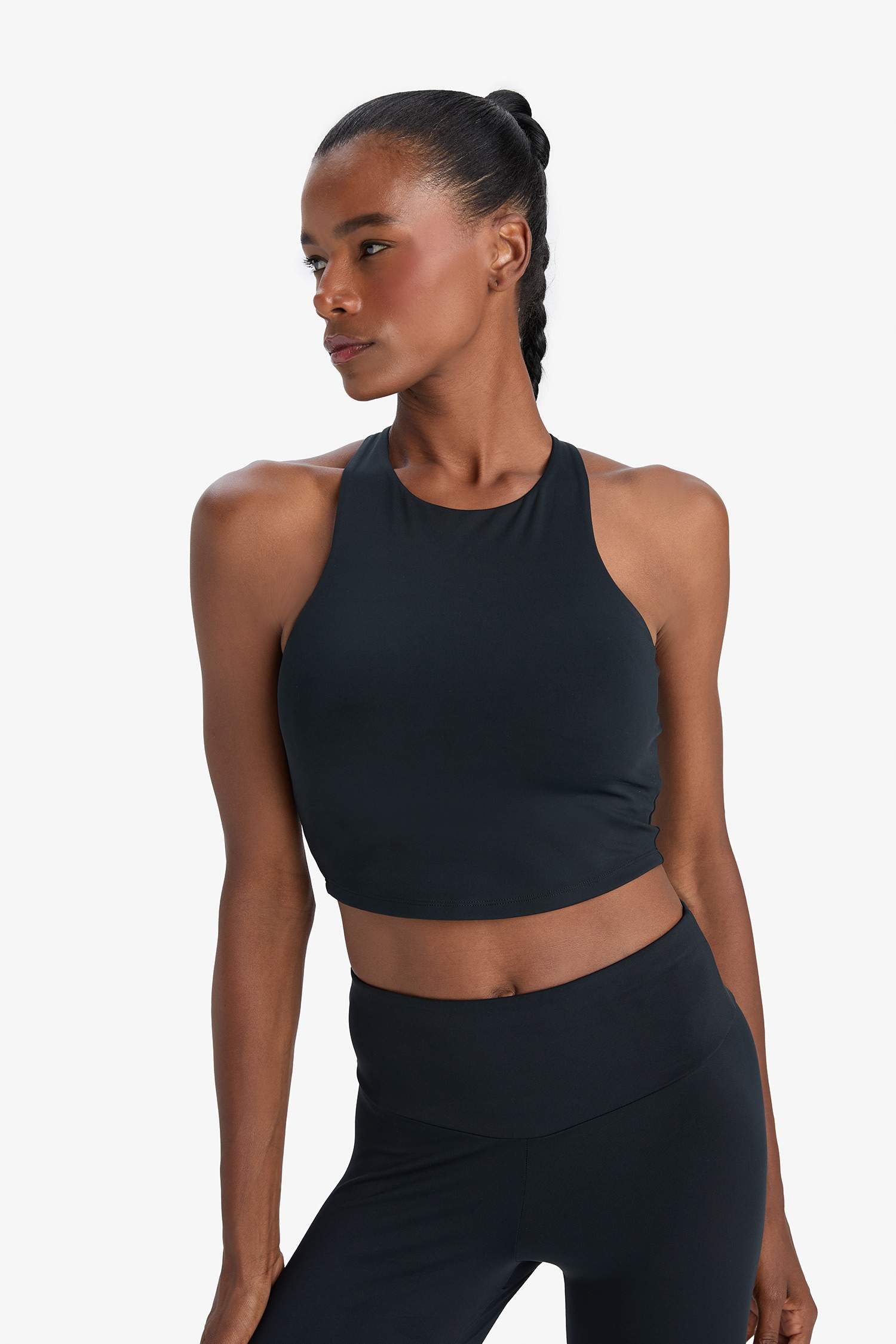 DeFactoFit Bisiklet Yaka Pedli İç Göstermez Esnek Kumaş Uzun Sporcu Sütyeni