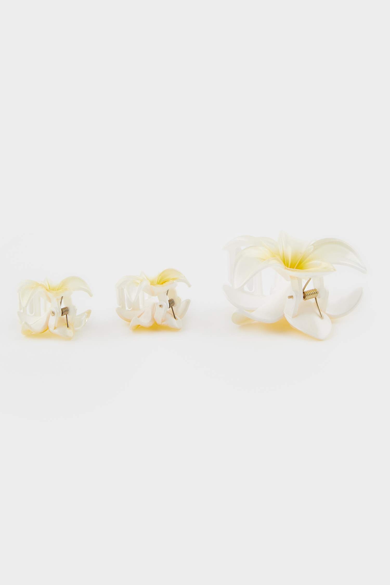 Lot de 3 Pinces à cheveux fleurs de lotus blanches pour femme