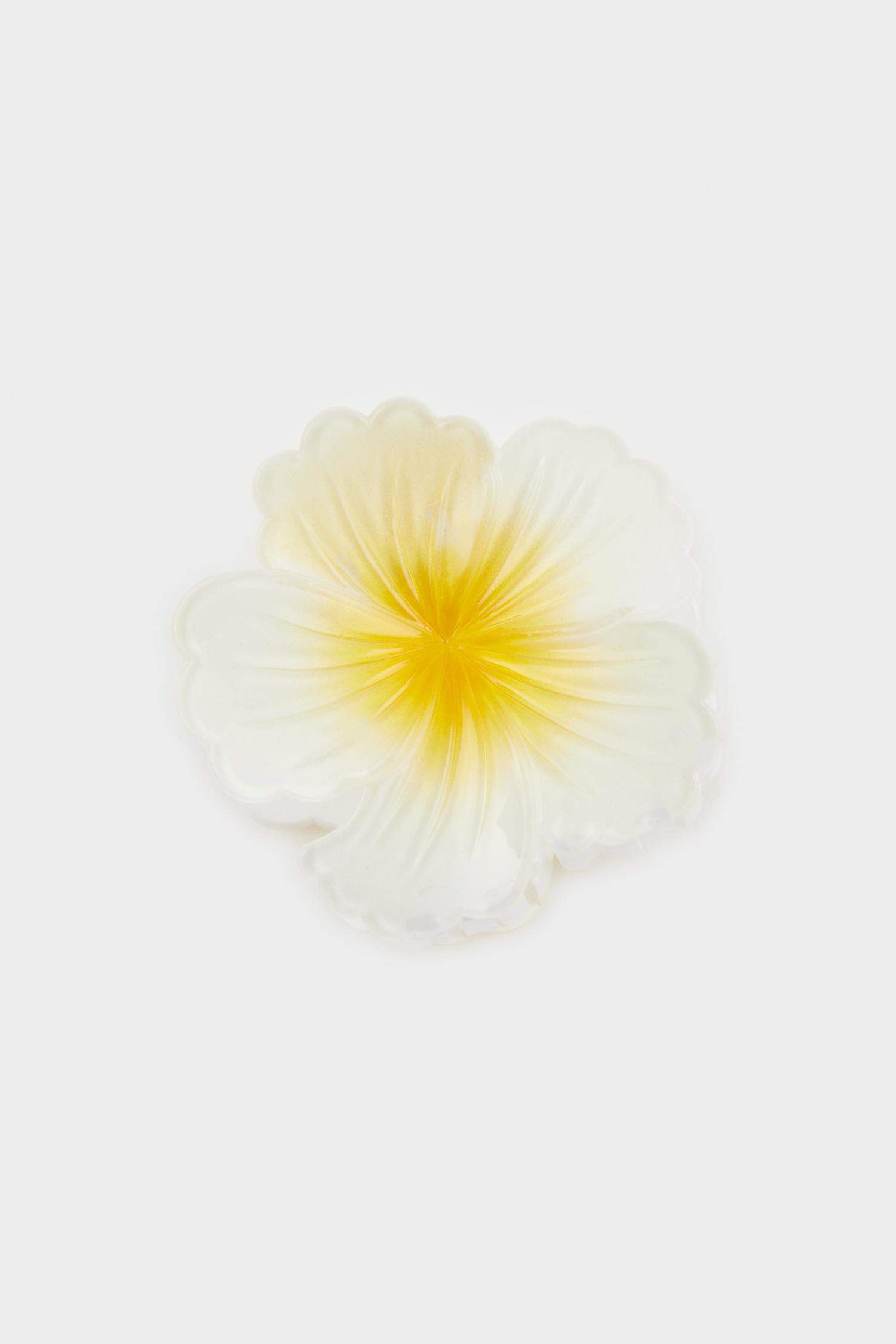 Woman White Lotus Latch Clasp