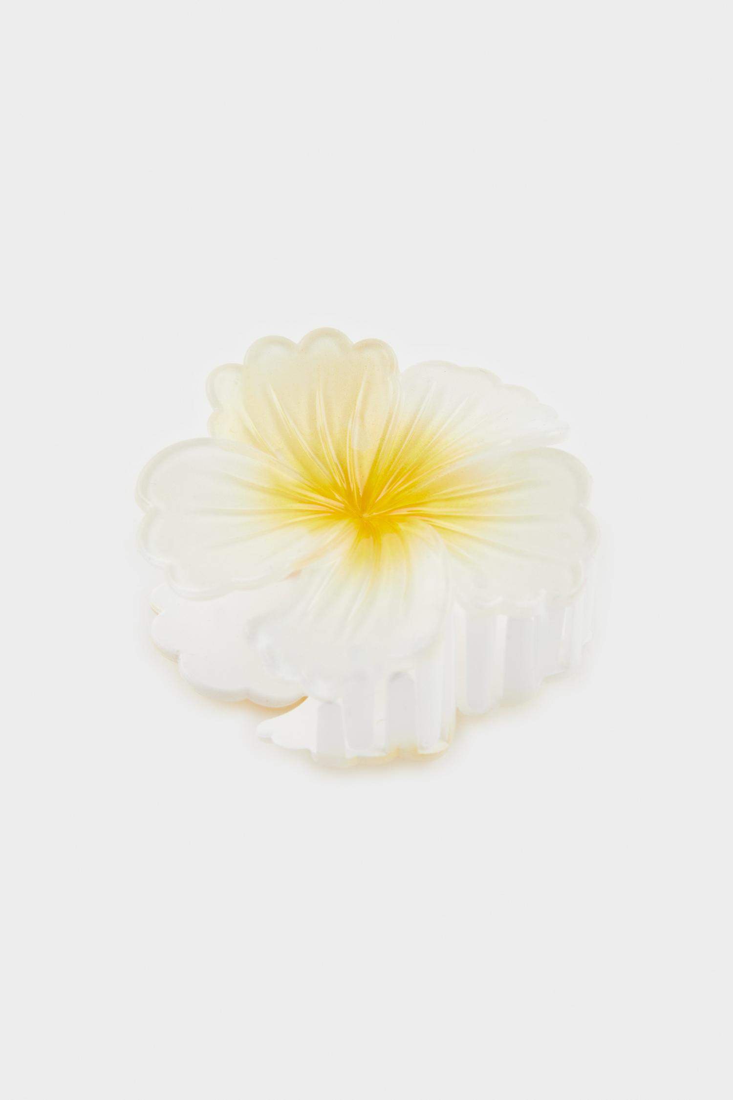 Woman White Lotus Latch Clasp