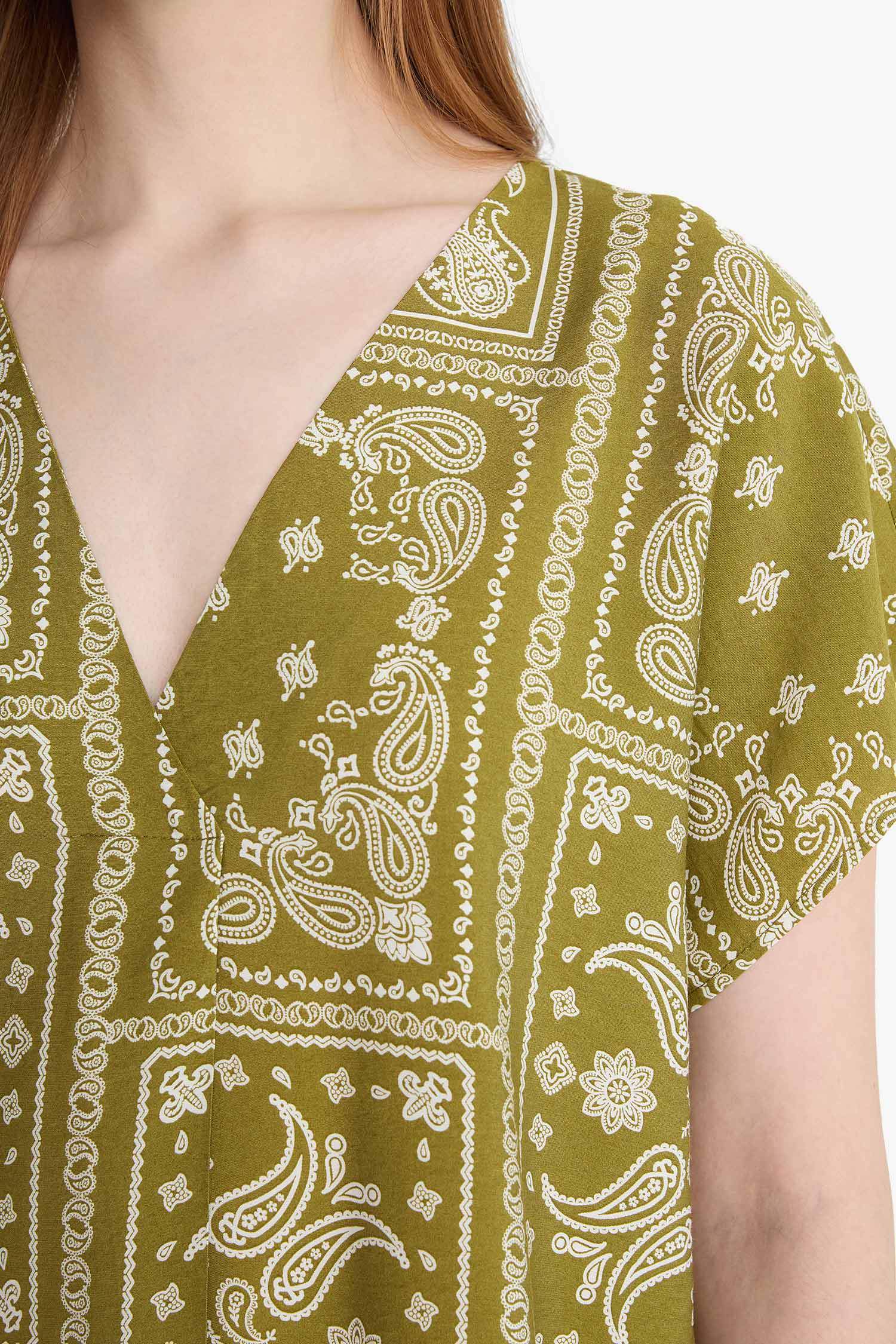 велосипед мойыны Қысқа жеңді Блуза